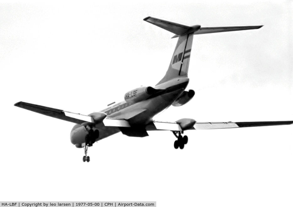 HA-LBF, 1970 Tupolev Tu-134 C/N 0350923, Copenhagen may 1977