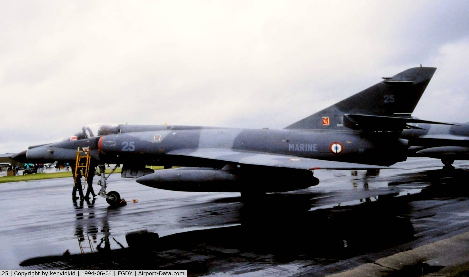 25, Dassault Super Etendard C/N 25, On static display at the RNAS Yeovilton 1994 50th Anniversary of D Day photocall. It rained all day.