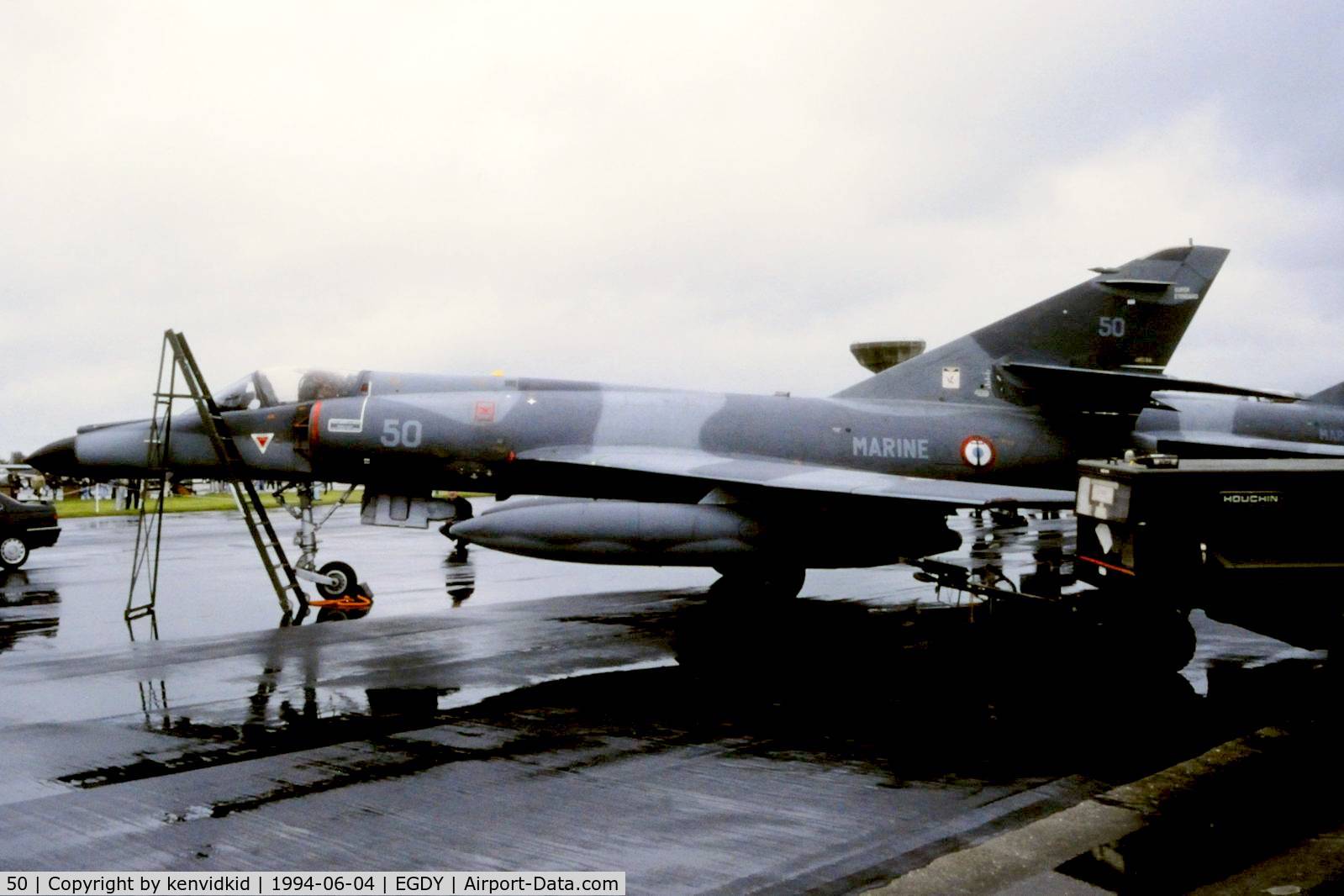 50, Dassault Super Etendard C/N 52, On static display at the RNAS Yeovilton 1994 50th Anniversary of D Day photocall. It rained all day.