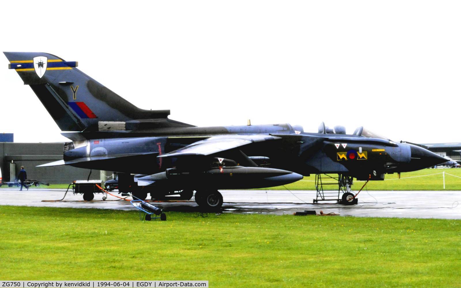 ZG750, 1991 Panavia Tornado GR.1(T) C/N 862/BT051/3420, On static display at the RNAS Yeovilton 1994 50th Anniversary of D Day photocall. It rained all day.