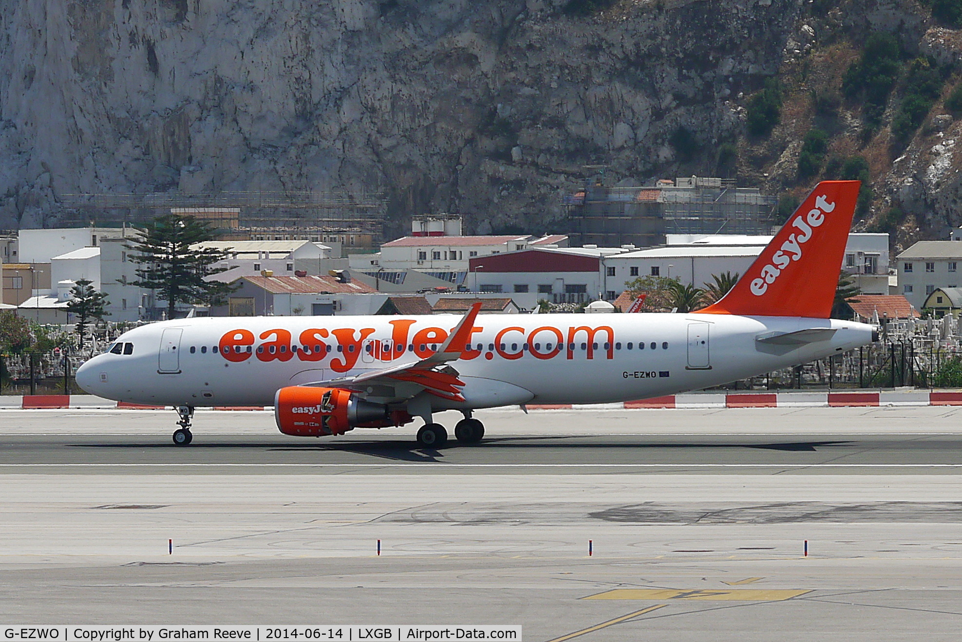 G-EZWO, 2013 Airbus A320-214 C/N 5785, Just landed at Gibraltar.