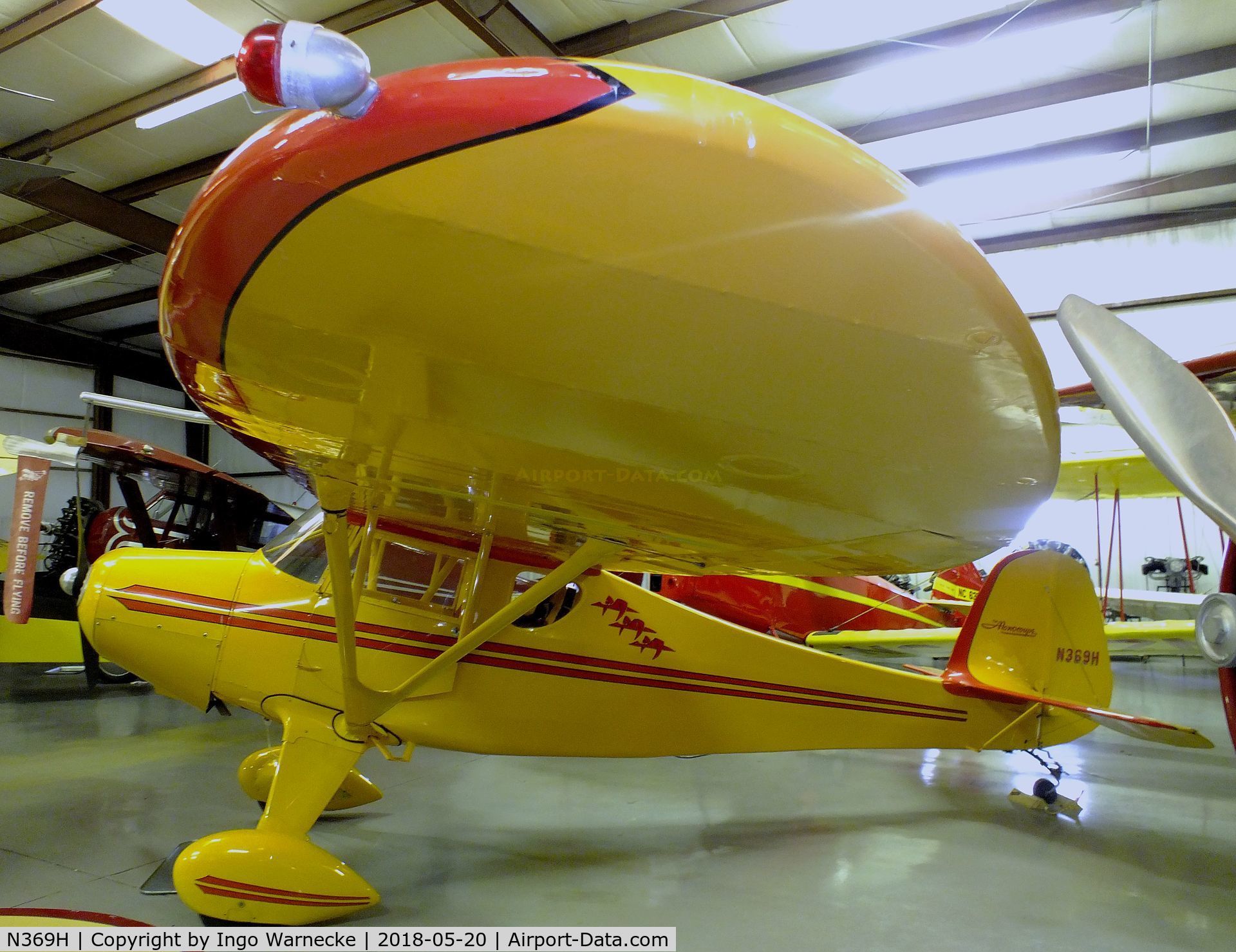 N369H, 1948 Monocoupe 90AL-115 C/N 863, Monocoupe 90 AL-115 at the Aircraft Restoration Museum at Creve Coeur airfield, Maryland Heights MO