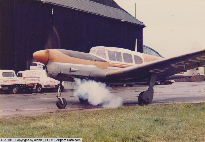 G-ATHH, 1948 Nord 1101 Noralpha C/N 162, At Barton, circa 1983, first start after a lengthy period of inactivity due to an undercarriage problem. With a sale agreed but conditional on a ferry flight, a validation flight was needed before the ferry flight was approved.