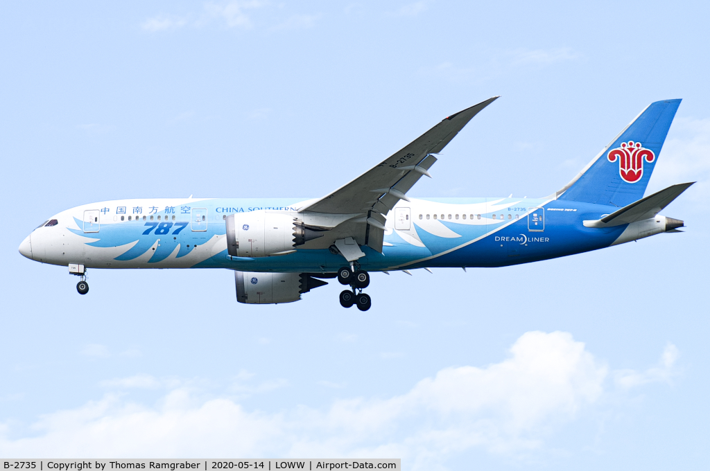 B-2735, 2013 Boeing 787-8 Dreamliner C/N 34928, China Southern Airlines Boeing 787-8 Dreamliner