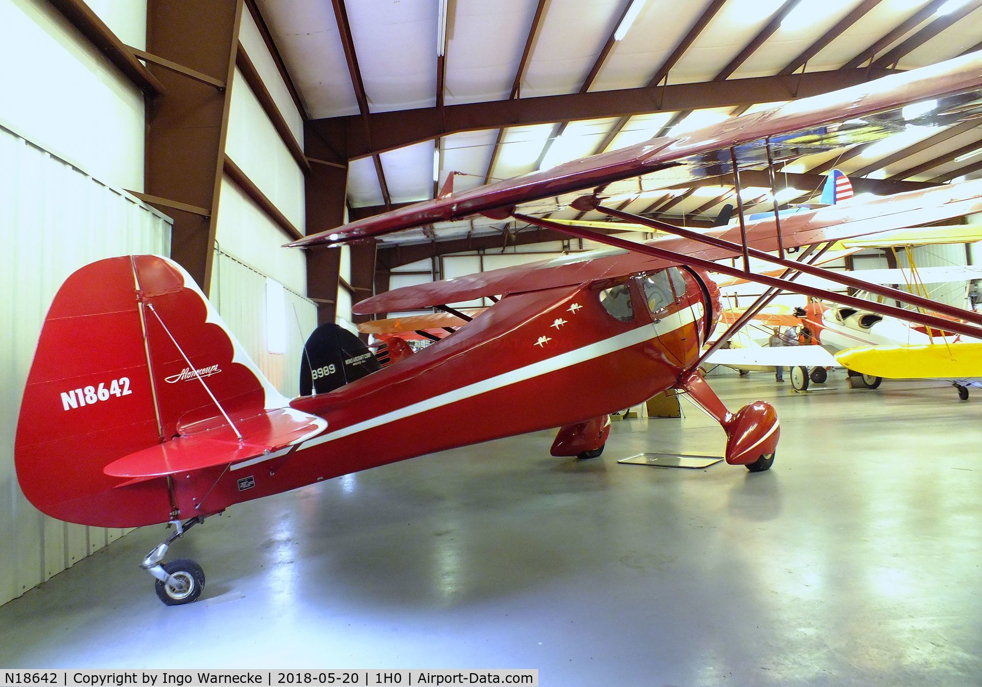 N18642, 1933 Monocoupe 110 C/N 6W53, Monocoupe 110 at the Aircraft Restoration Museum at Creve Coeur airfield, Maryland Heights MO