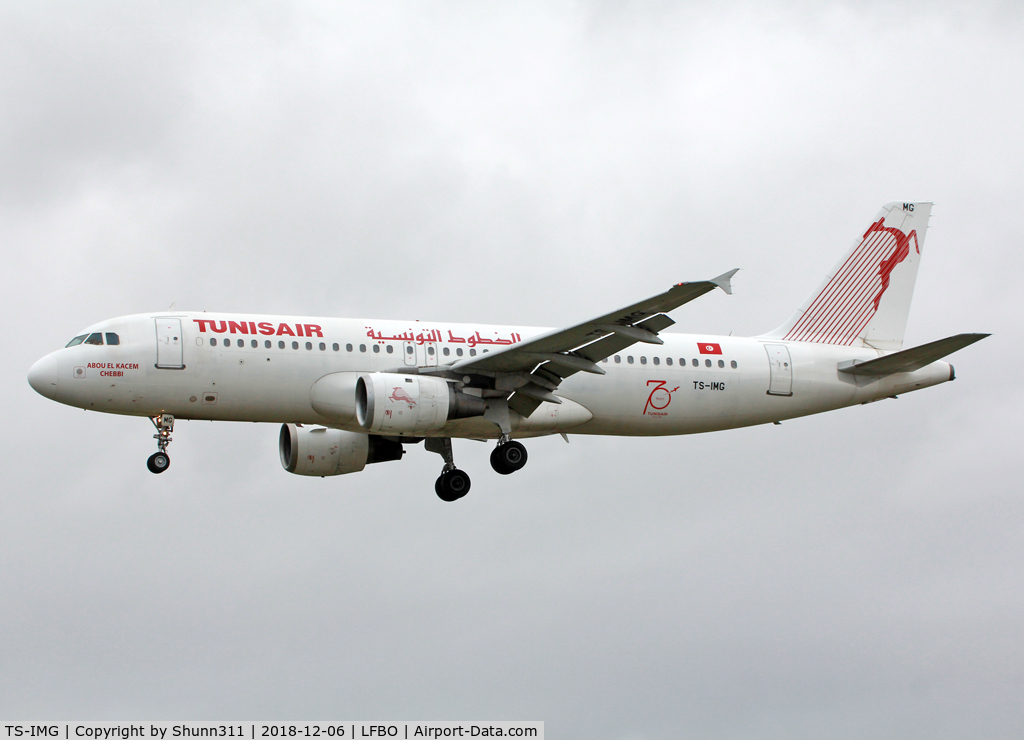 TS-IMG, 1992 Airbus A320-211 C/N 0390, Landing rwy 32R with additional 70th anniversary patch...