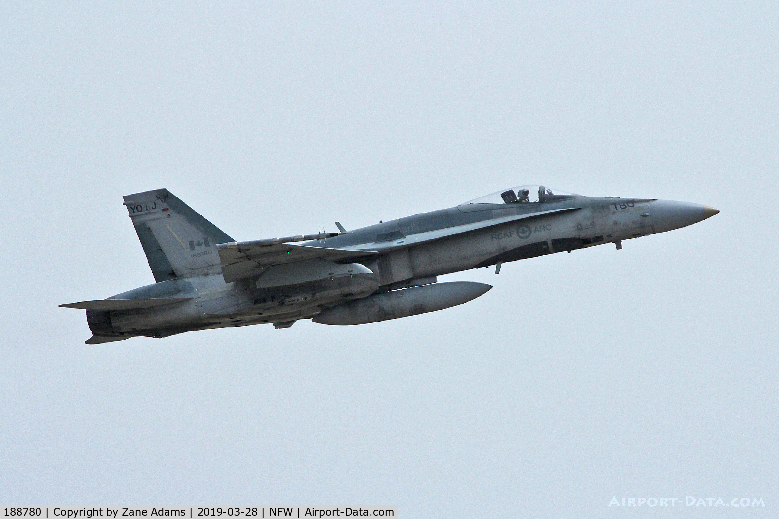 188780, 1987 McDonnell Douglas CF-188A Hornet C/N 0547/A455, Canadian CF188 departing NAS Fort Worth