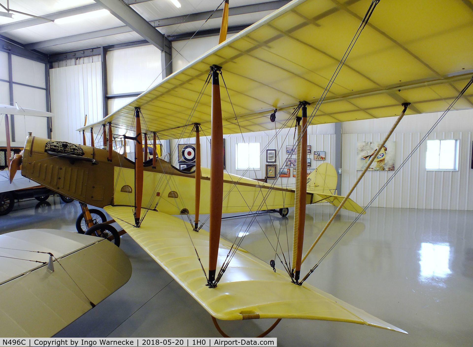 N496C, 1917 Curtiss (Canadian Aeroplane/McDaniels) JN4CAN C/N 496, Curtiss (Canadian Aeroplanes Ltd. / McDaniels) JN-4C Canuck at the Aircraft Restoration Museum at Creve Coeur airfield, Maryland Heights MO