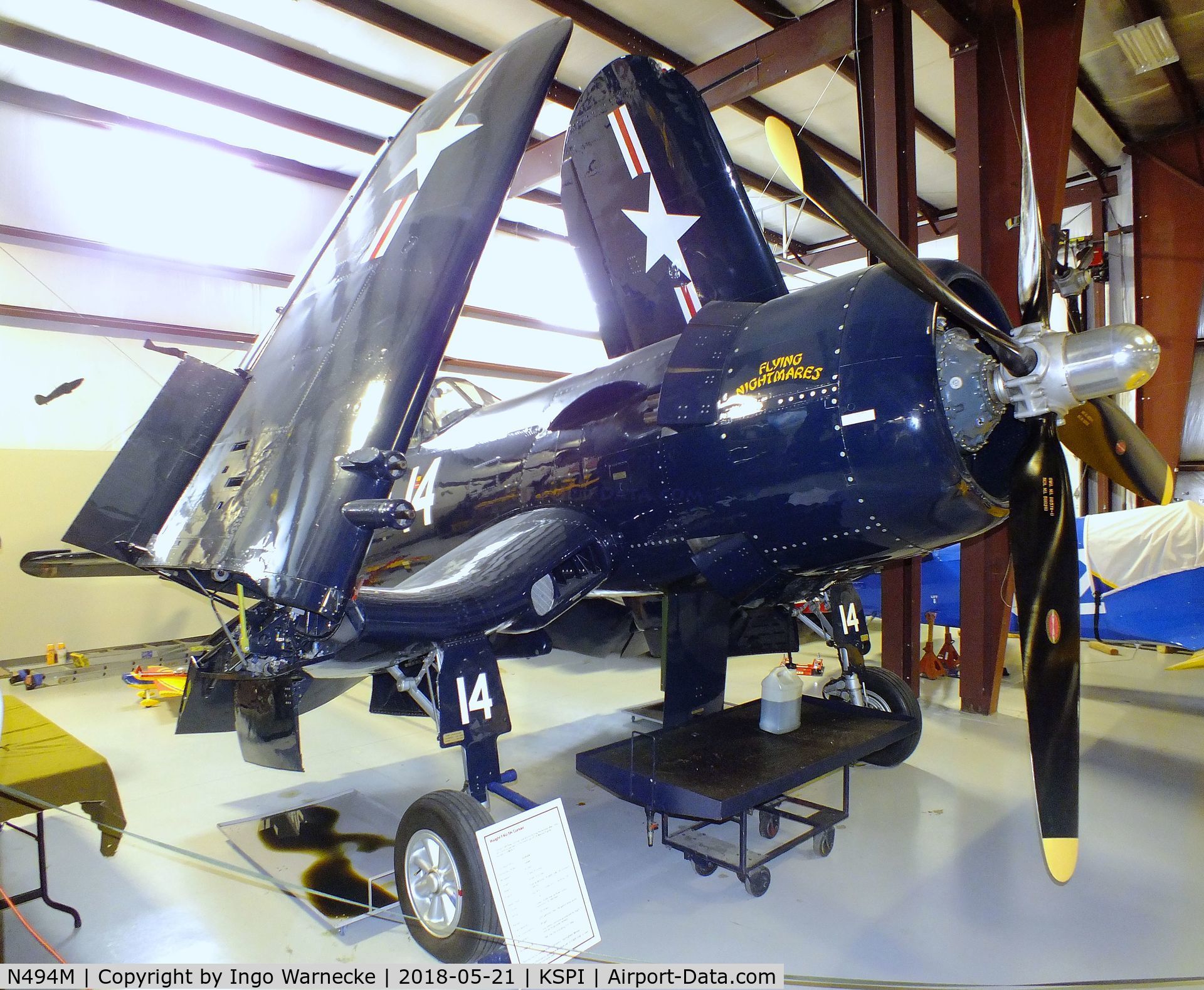 N494M, Vought F4U-5N Corsair C/N Not found (Bu124486), Vought F4U-5N Corsair at the Air Combat Museum, Springfield IL