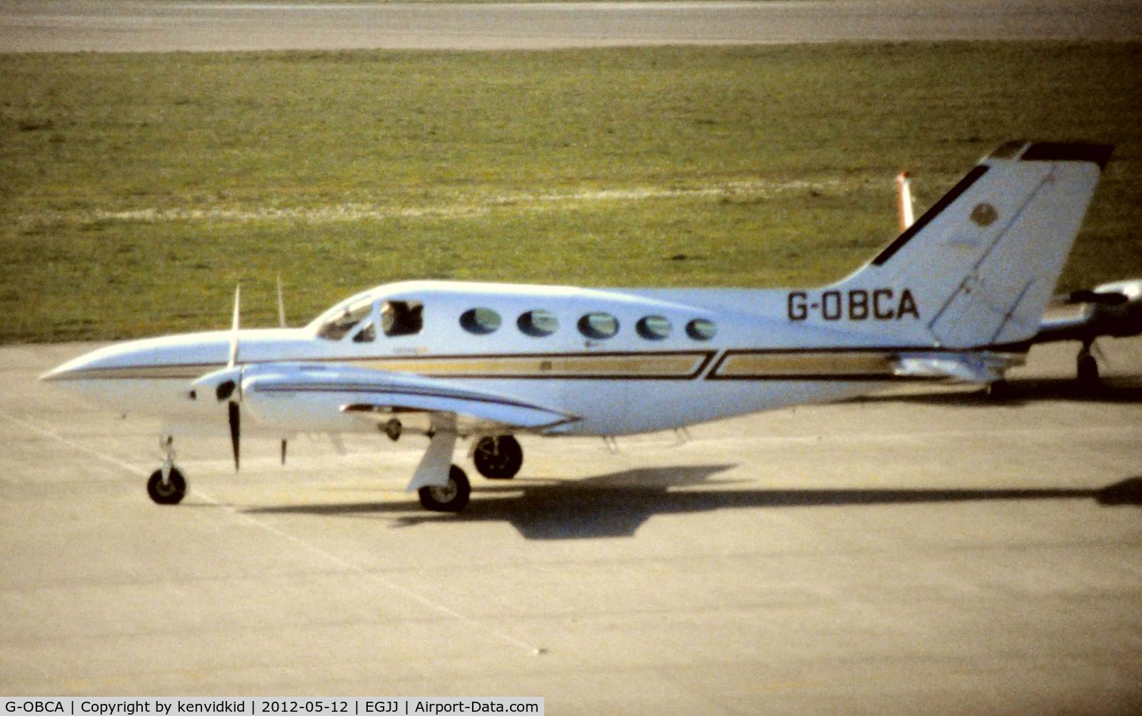 G-OBCA, 1978 Cessna 421C Golden Eagle C/N 421C0471, At Jersey airport early 1970's.
Scanned from slide.