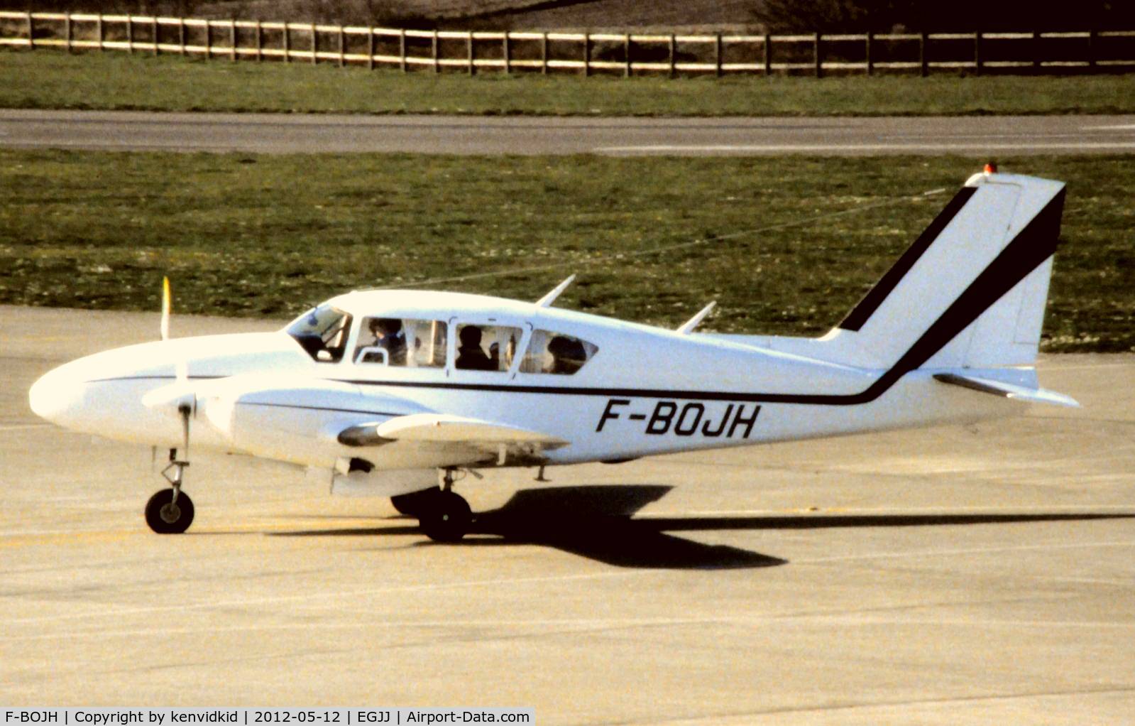 F-BOJH, Piper PA-23-250C Aztec C/N 27-3379, At Jersey airport early 1970's.
Scanned from slide.