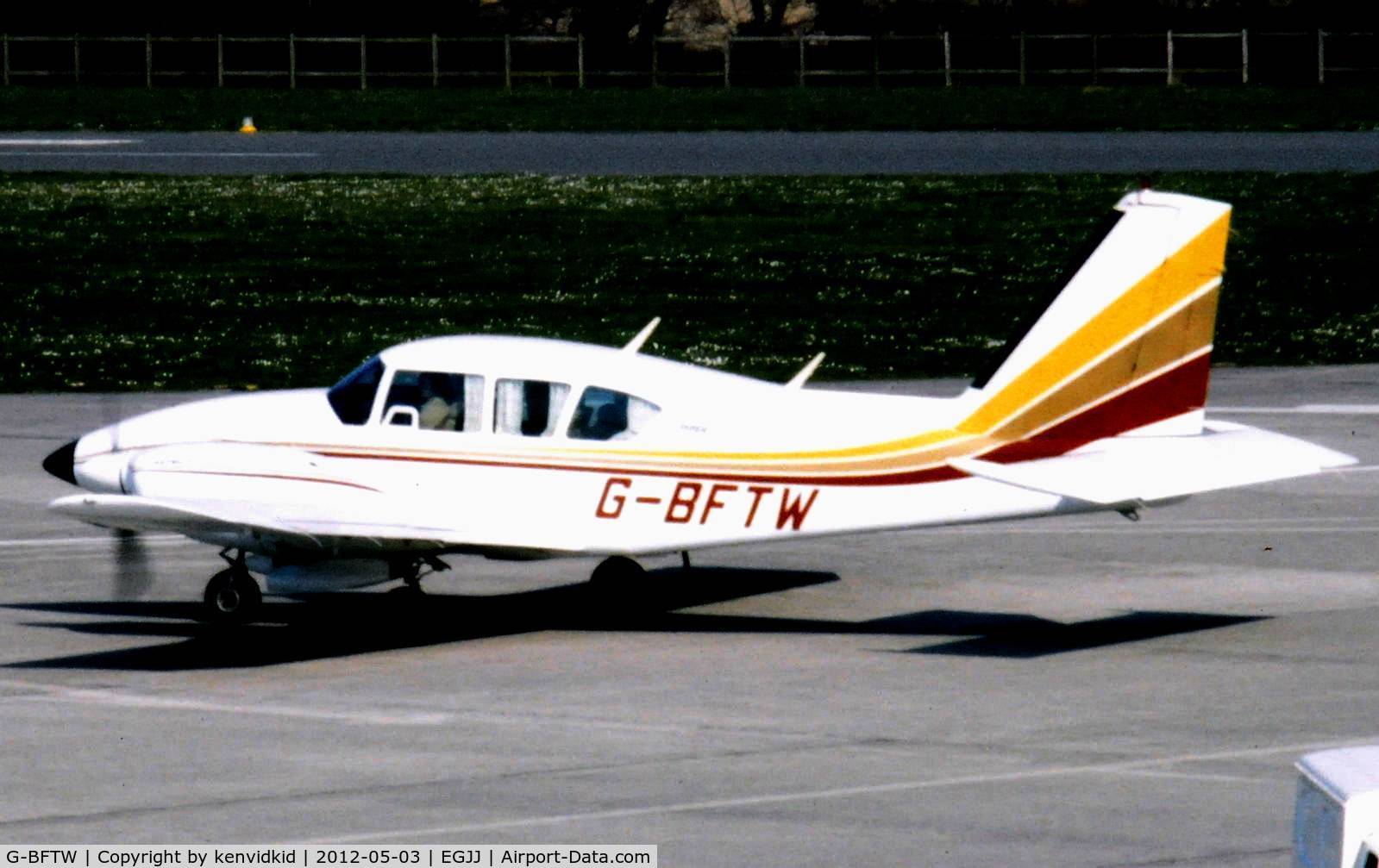 G-BFTW, 1978 Piper PA-23-250 Aztec C/N 27-7854087, At Jersey airport early 1970's.
Scanned from slide.