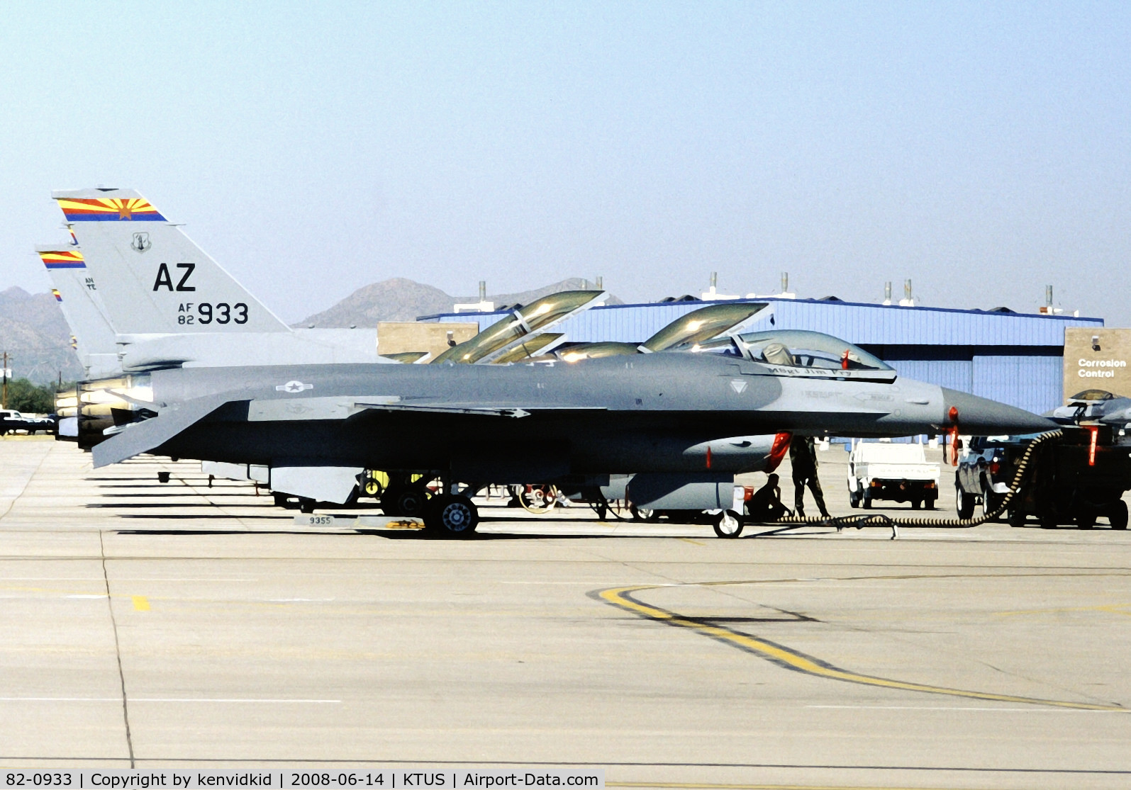82-0933, 1982 General Dynamics F-16A C/N 61-526, At Tucson ANG base, circa 1993.
