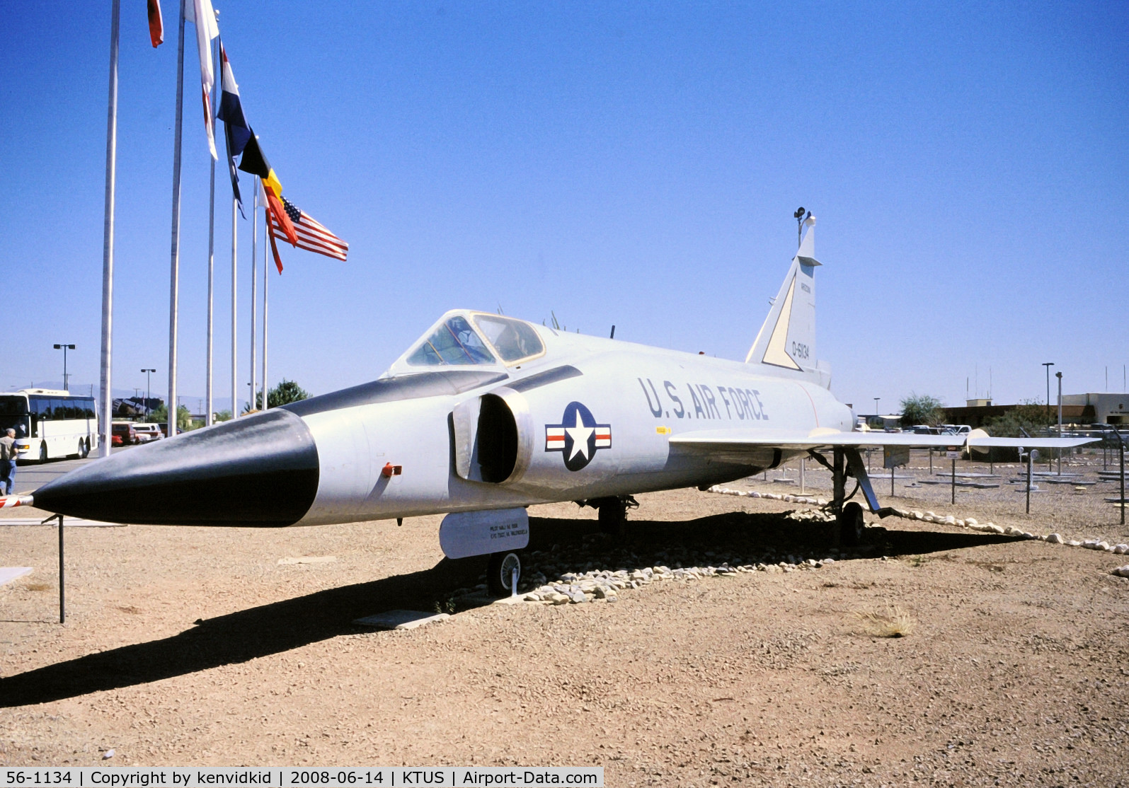 56-1134, Convair F-102A C/N 8-10-351, At Tucson ANG base memorial park, circa 1993.