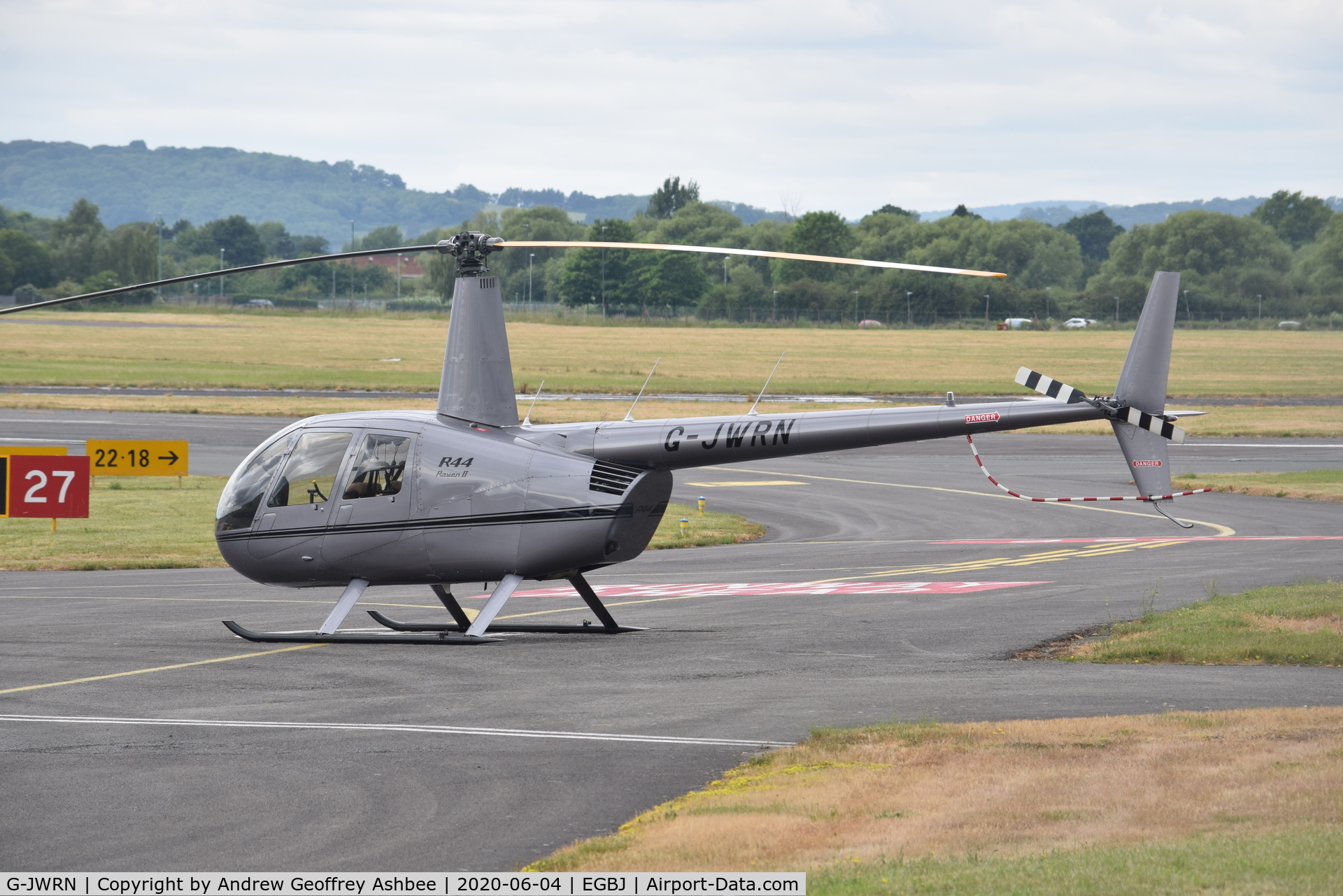 G-JWRN, 2016 Robinson R44 Raven II C/N 13857, G-JWRN at Gloucestershire Airport.