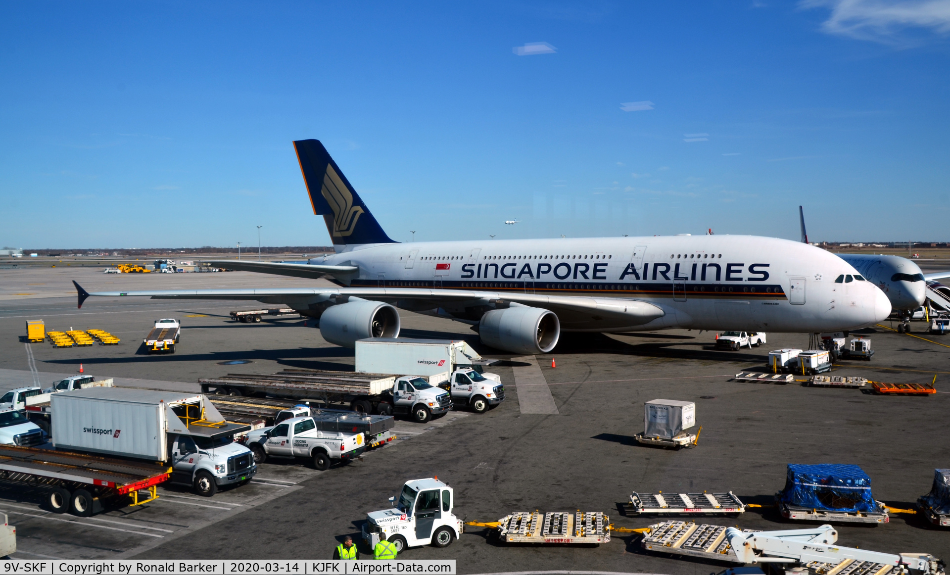 9V-SKF, 2008 Airbus A380-841 C/N 012, Parked JFK