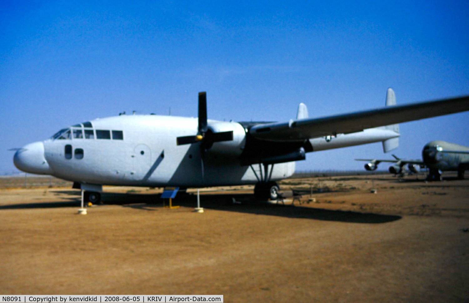 N8091, Fairchild C-119G Flying Boxcar C/N 10906, At March AFB Museum, circa 1993.