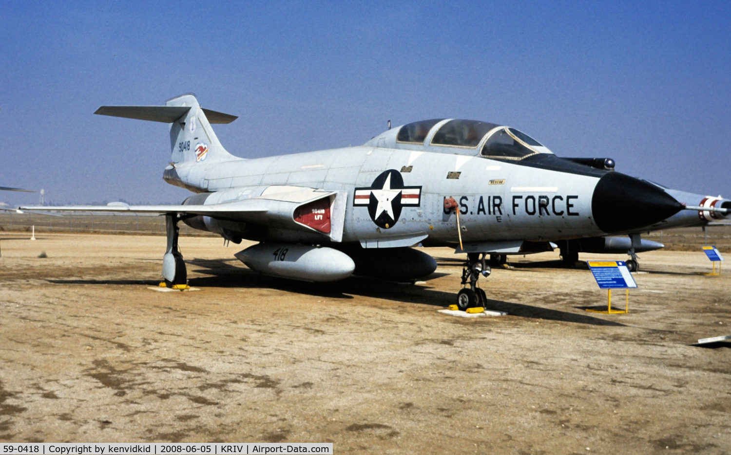 59-0418, 1959 McDonnell F-101B Voodoo C/N 742, At March AFB Museum, circa 1993.