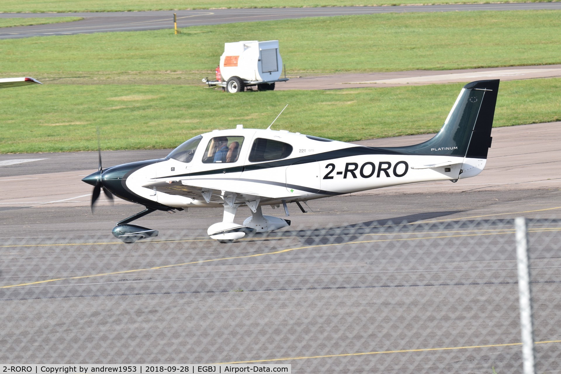 2-RORO, 2014 Cirrus SR22T GTS C/N 0701, 2-RORO at Gloucestershire Airport.