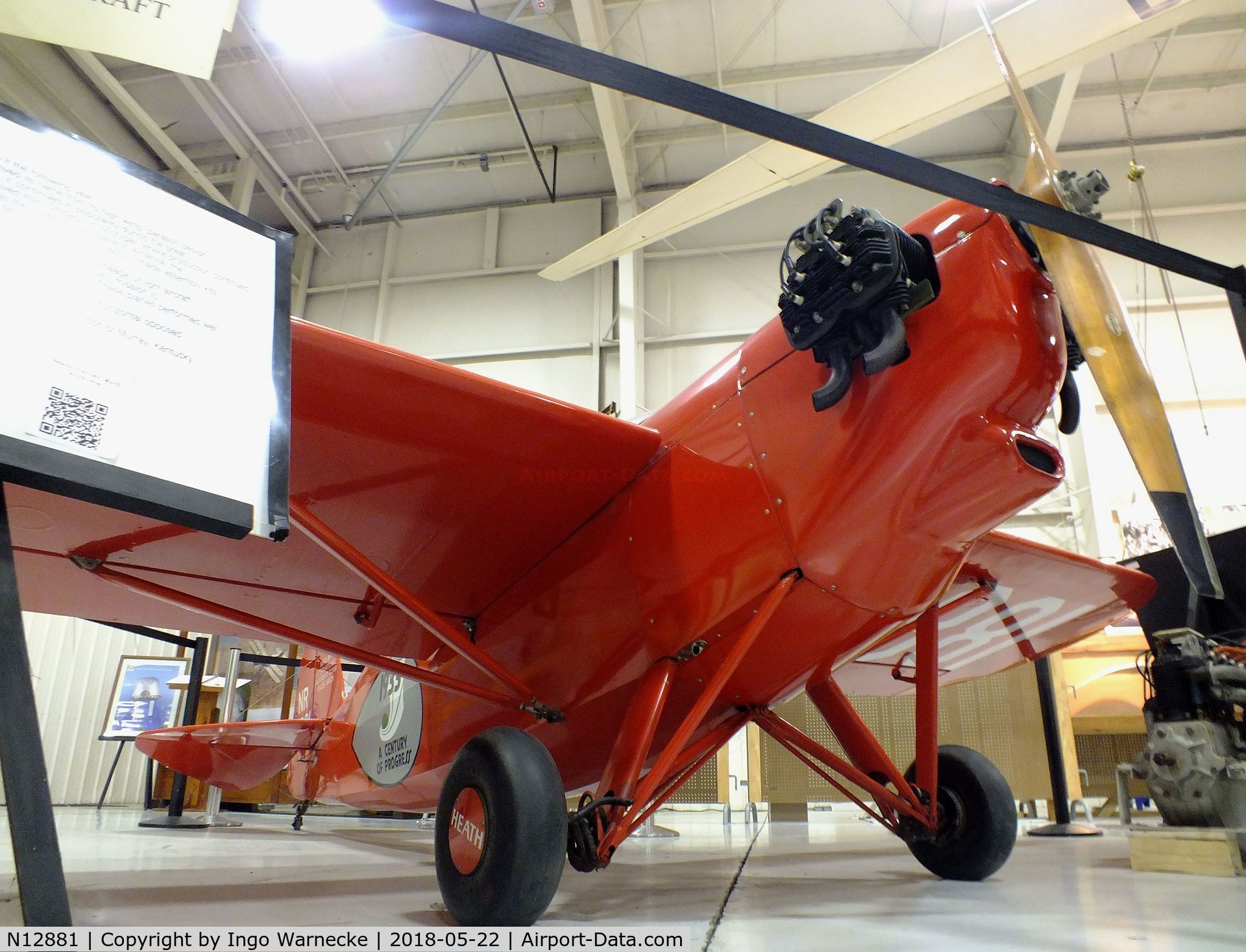 N12881, 1933 Heath CNA-40 C/N C-51, Heath CNA-40 Center Wing 115-Special at the Aviation Museum of Kentucky, Lexington KY
