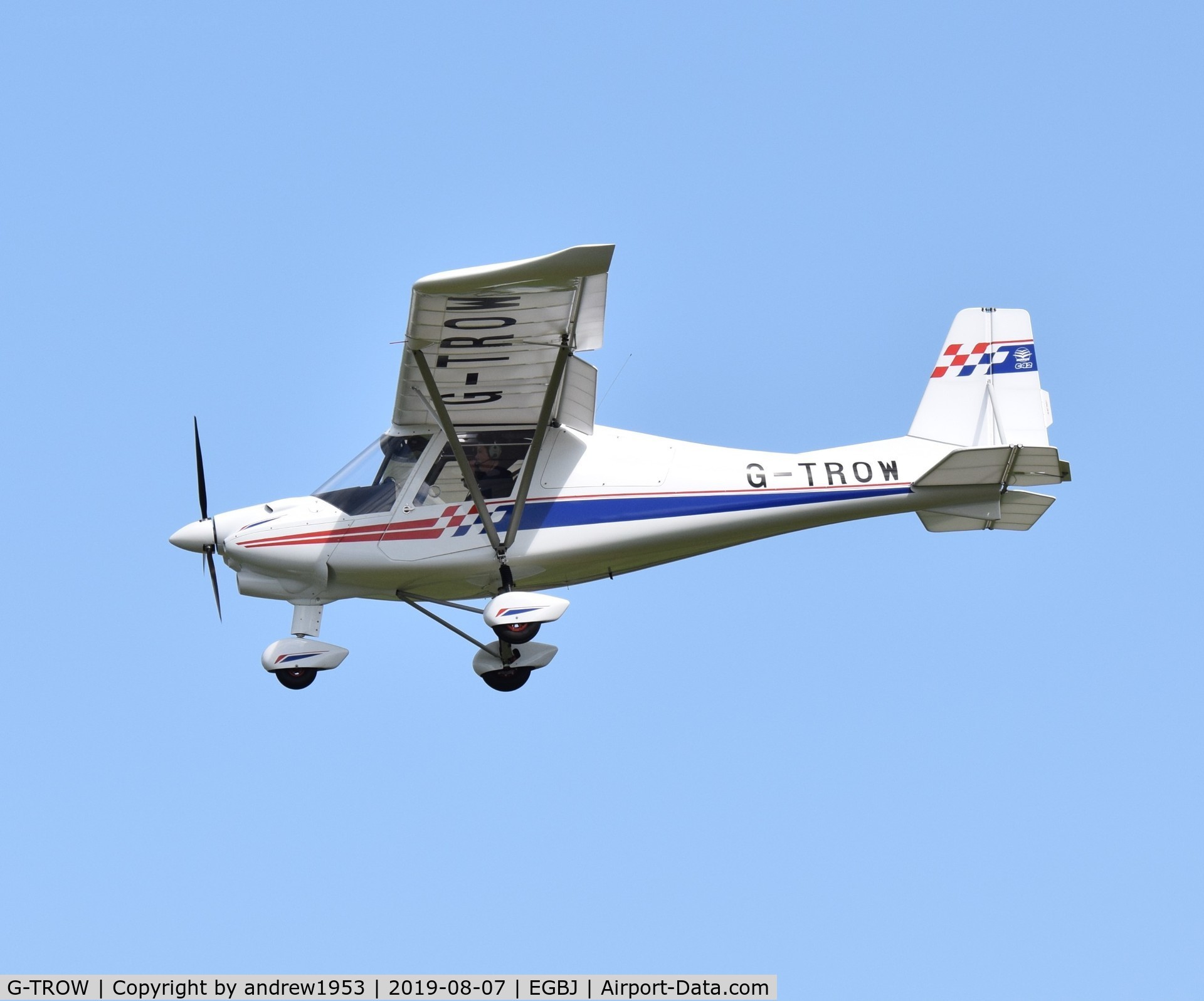 G-TROW, 2019 Ikarus C42 FB80 Bravo C/N 1811-7553, G-TROW landing at Gloucestershire Airport.