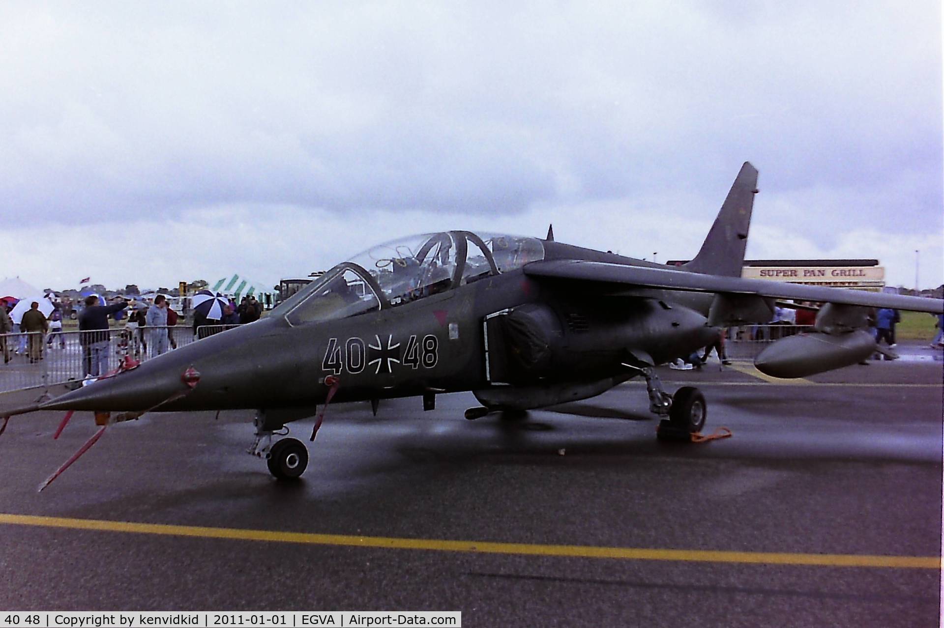 40 48, Dassault-Dornier Alpha Jet A C/N 0048, At RIAT 1993, scanned from negative.