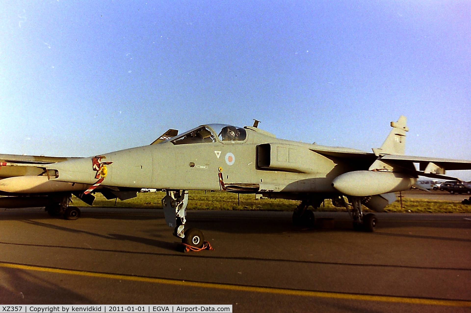 XZ357, 1976 Sepecat Jaguar GR.1A C/N S.124, At RIAT 1993, scanned from negative.