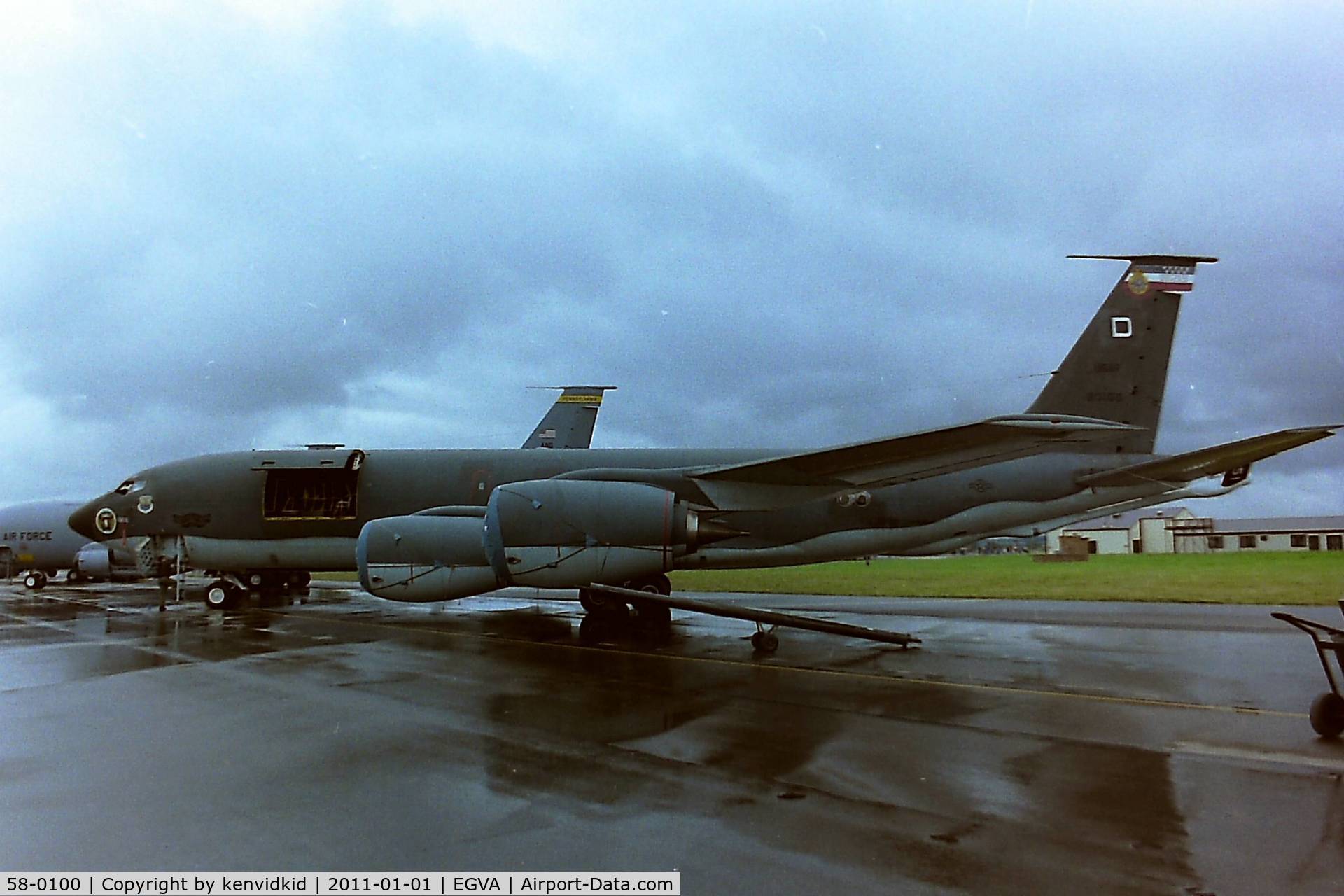 58-0100, 1958 Boeing KC-135R Stratotanker C/N 17845, At RIAT 1993, scanned from negative.