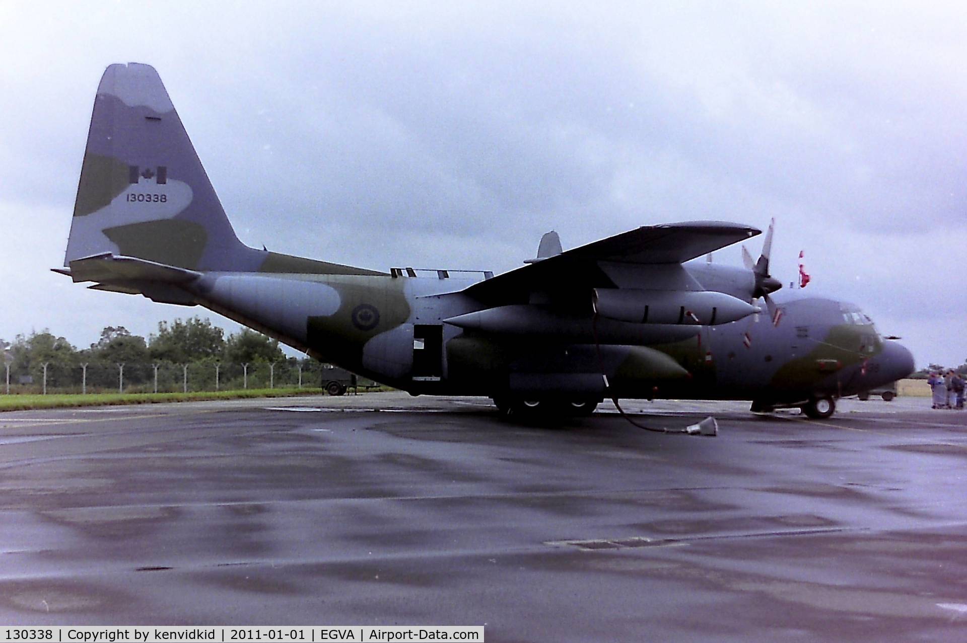 130338, 1989 Lockheed KCC-130H Hercules C/N 382-5175, At RIAT 1993, scanned from negative.