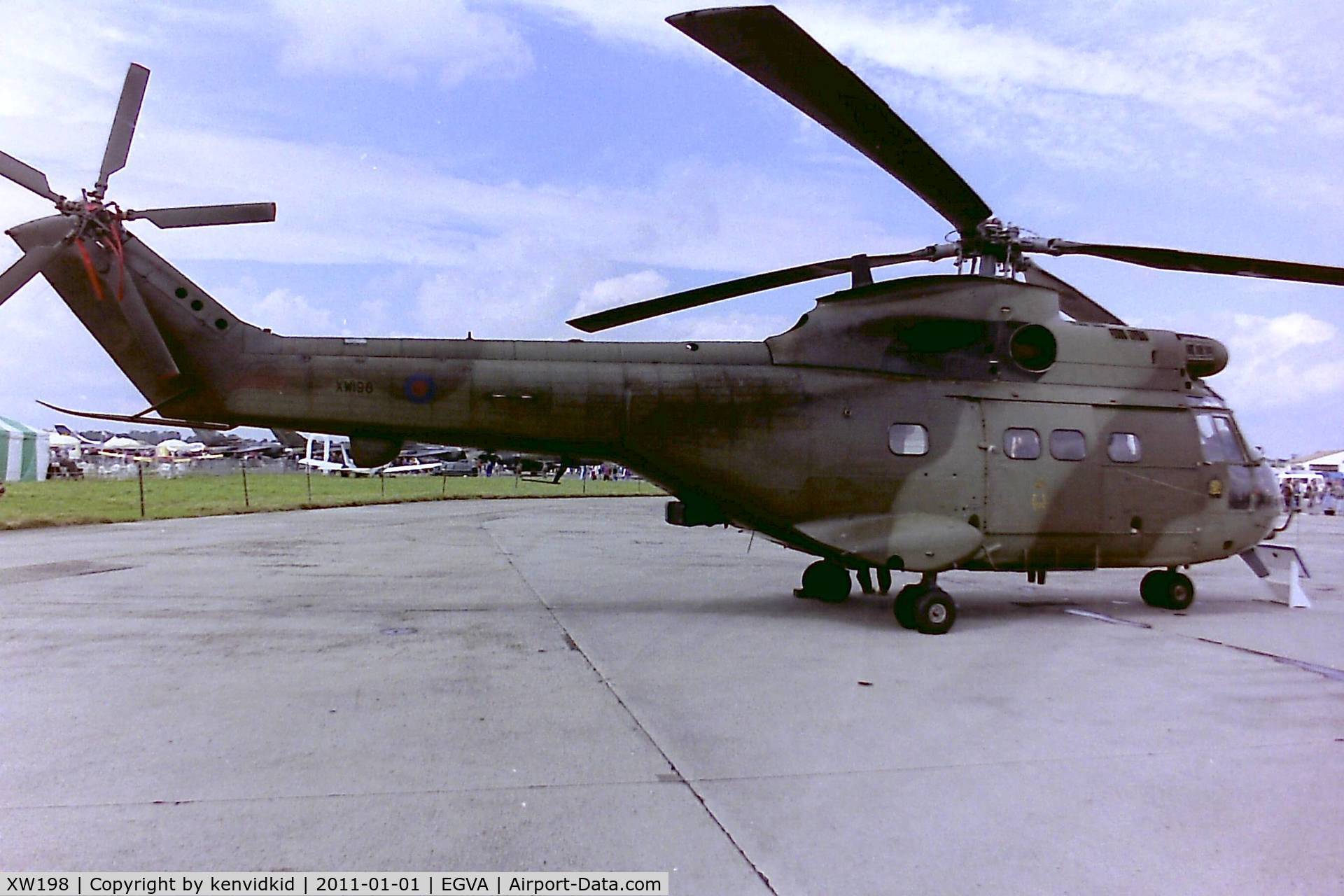 XW198, 1971 Westland Puma HC.1 C/N 1039/F9745, At RIAT 1993, scanned from negative.