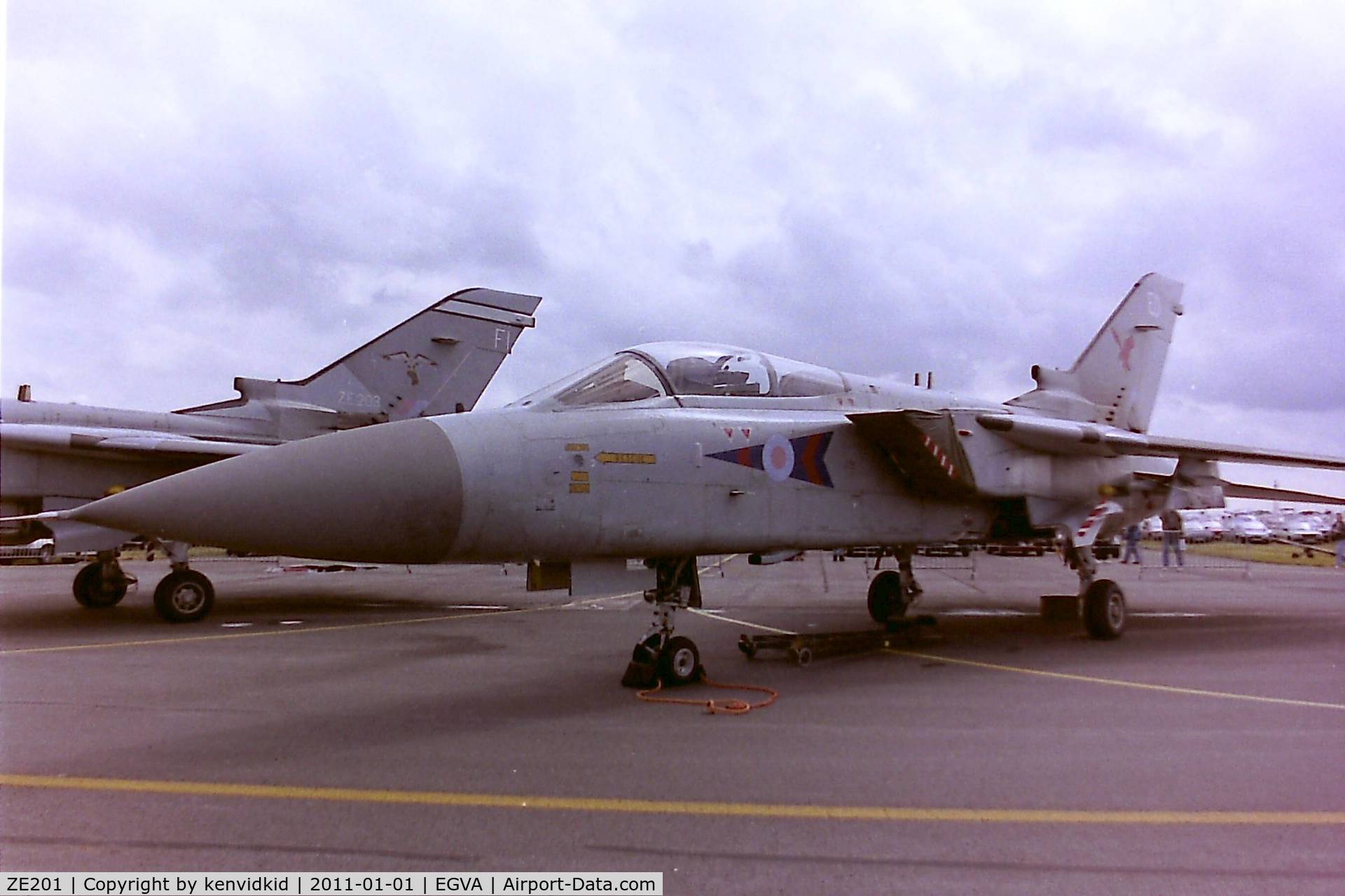 ZE201, 1986 Panavia Tornado F.3 C/N AS022/559/2039, At RIAT 1993, scanned from negative.