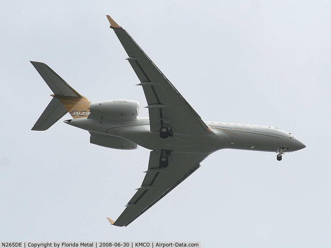 N265DE, 2007 Bombardier BD-700-1A10 Global 5000 C/N 9265, MCO 2008