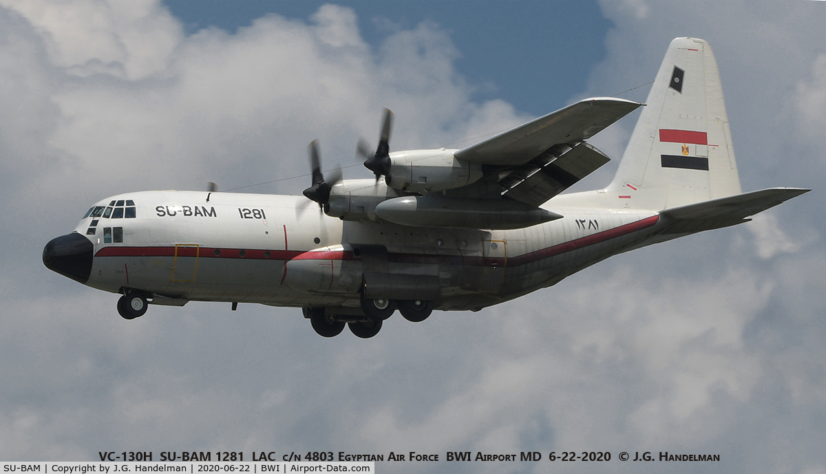 SU-BAM, 1979 Lockheed VC-130H Hercules C/N 382-1803, On final to 33L.