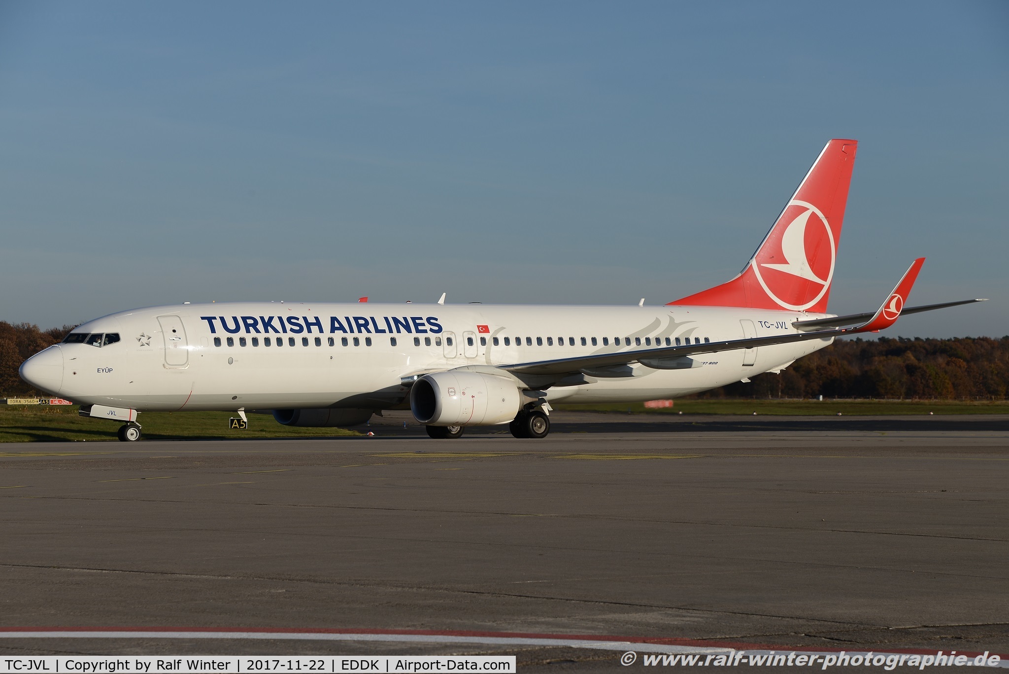TC-JVL, 2016 Boeing 737-8F2 C/N 60017, Boeing 737-8F2(W) - TK THY Turkish Airlines 'Eyüp' - 60017 - TC-JVL - 22.11.2017 - CGN