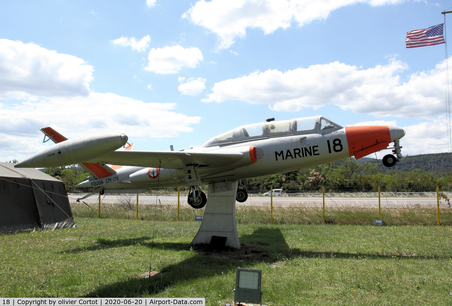 18, Fouga CM-175 Zephyr C/N 18, next to a Highway, Valence, France