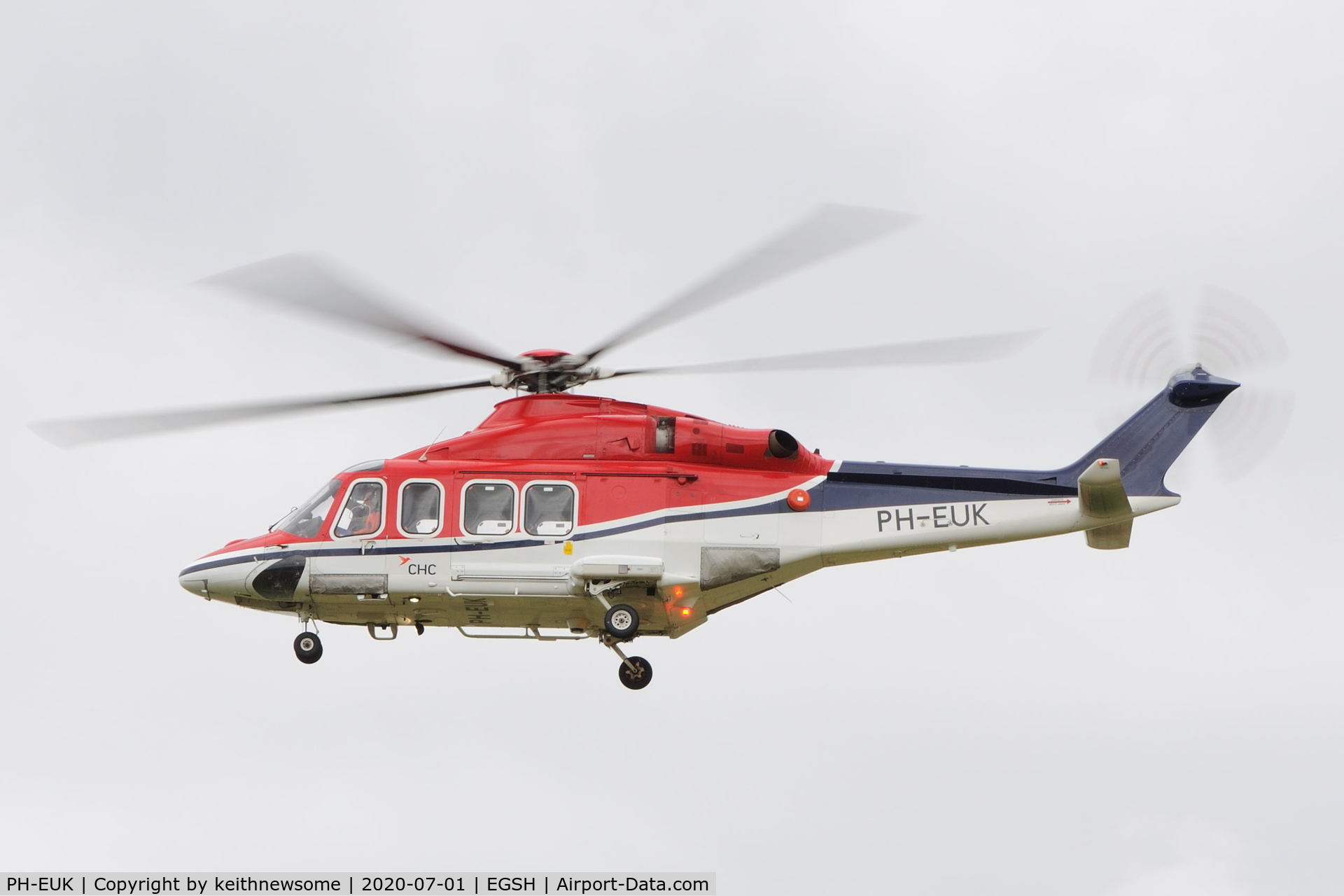 PH-EUK, 2013 AgustaWestland AW-139 C/N 31474, Arriving at Norwich from offshore.