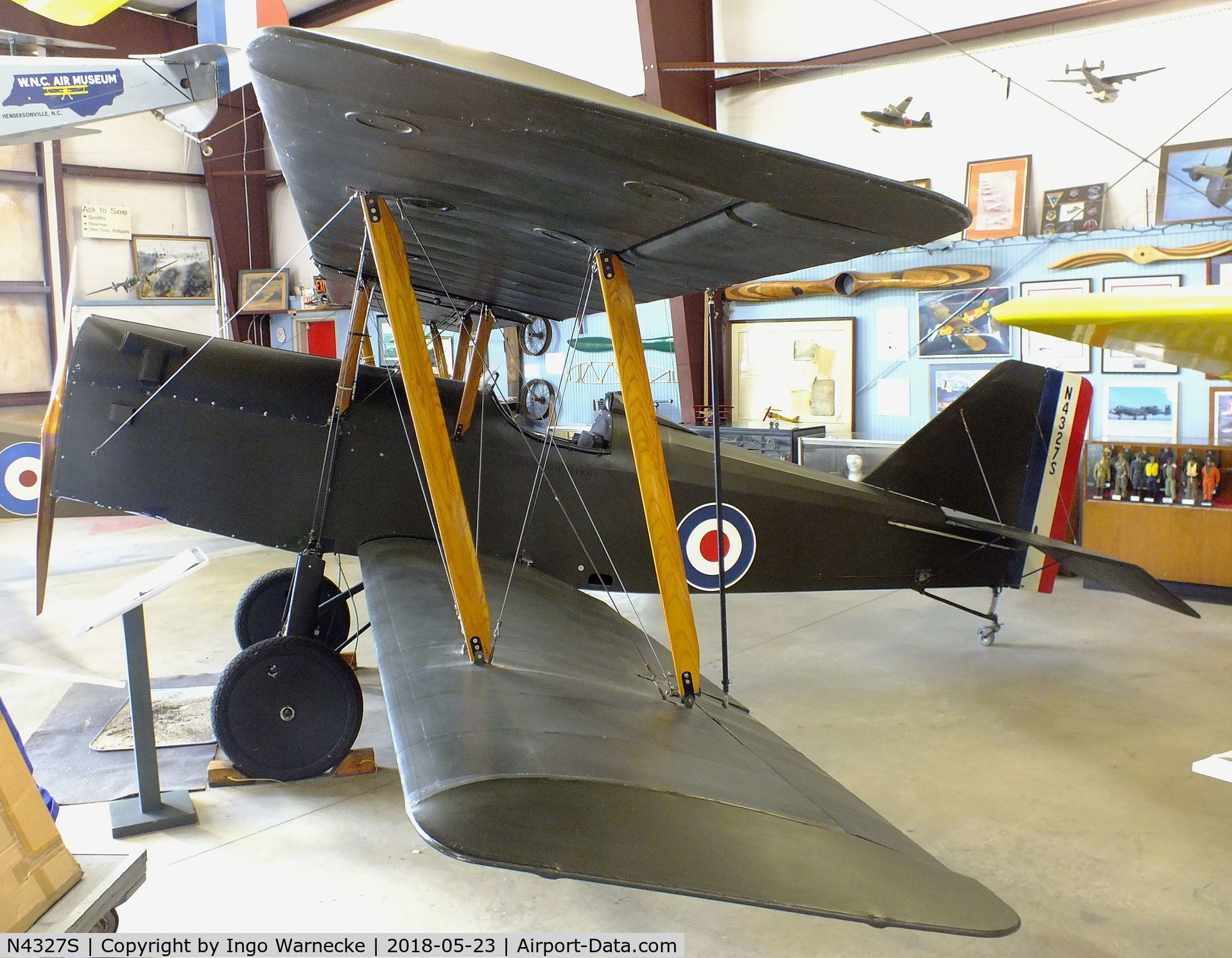 N4327S, 1996 Elliott Douglas W JE5A C/N DWE 002, Elliot, Douglas + Brown, Irland R.A.F. S.E.5A replica at the Western North Carolina Air Museum, Hendersonville NC