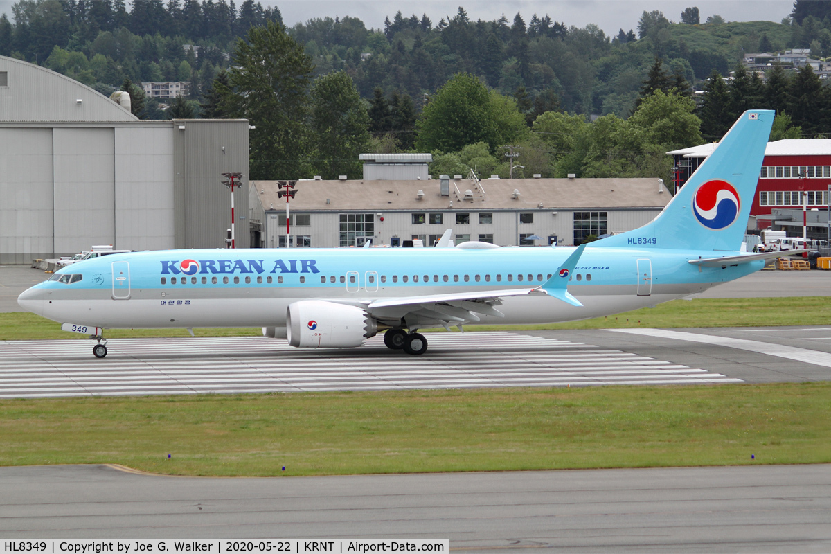 HL8349, 2019 Boeing 737-8 MAX C/N 63437, Korean Air 737MAX8 seen departing for long term storage in VCV.