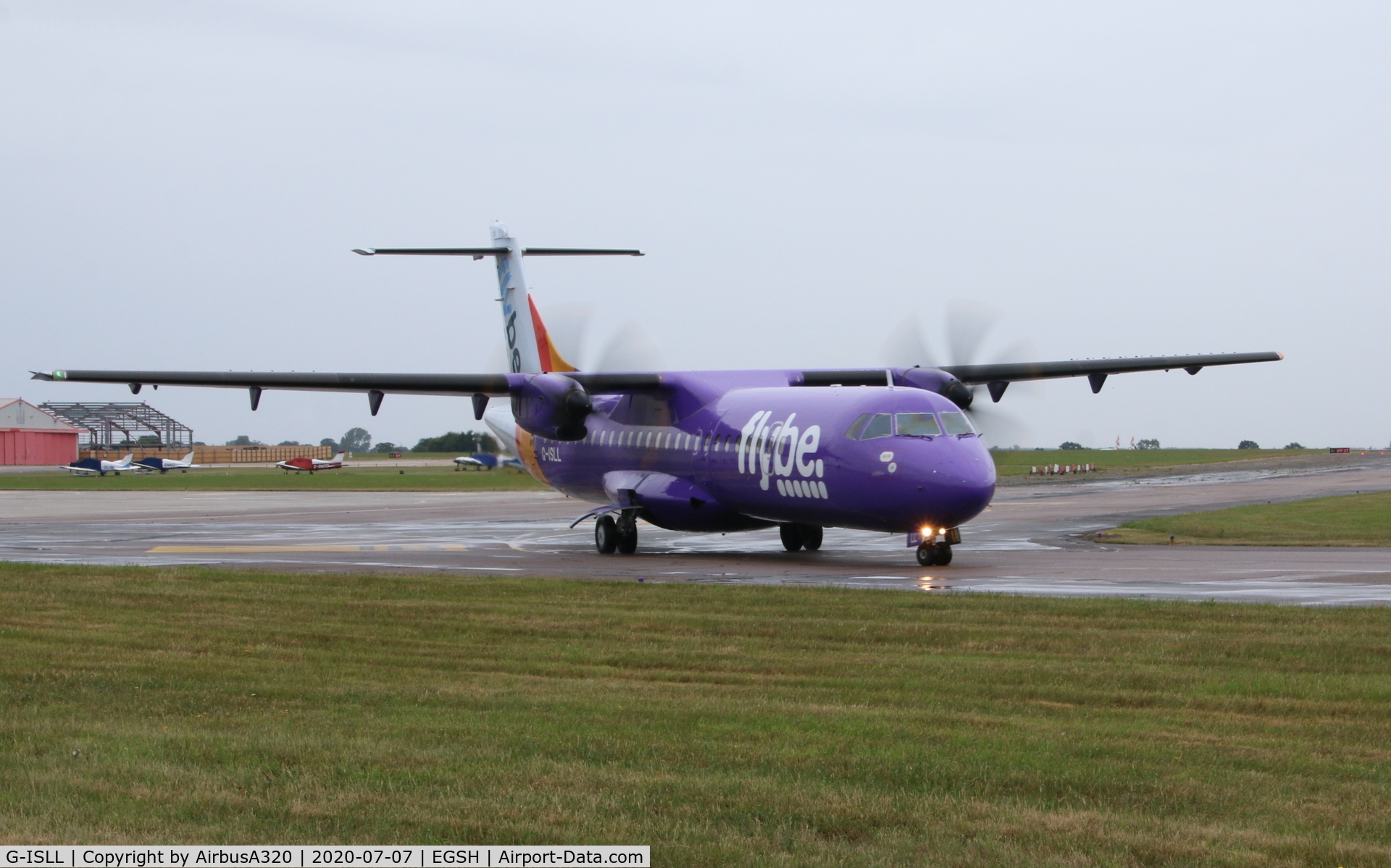 G-ISLL, 2002 ATR 72-212A C/N 696, Arriving at Norwich for a repaint, loosing the Flybe brand