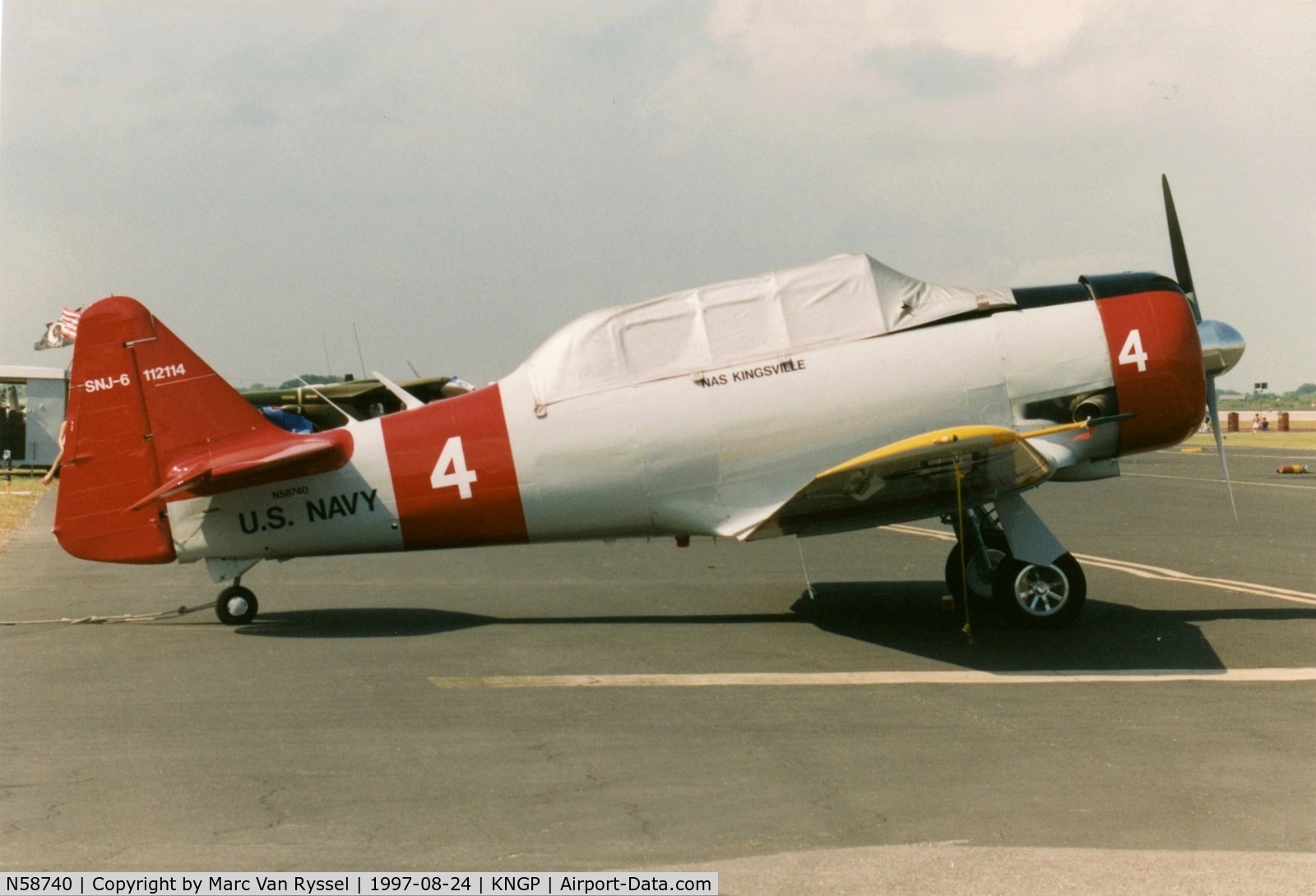 N58740, 1960 North American SNJ-6 Texan C/N 121-43069, At Corpus Christi , Texas.