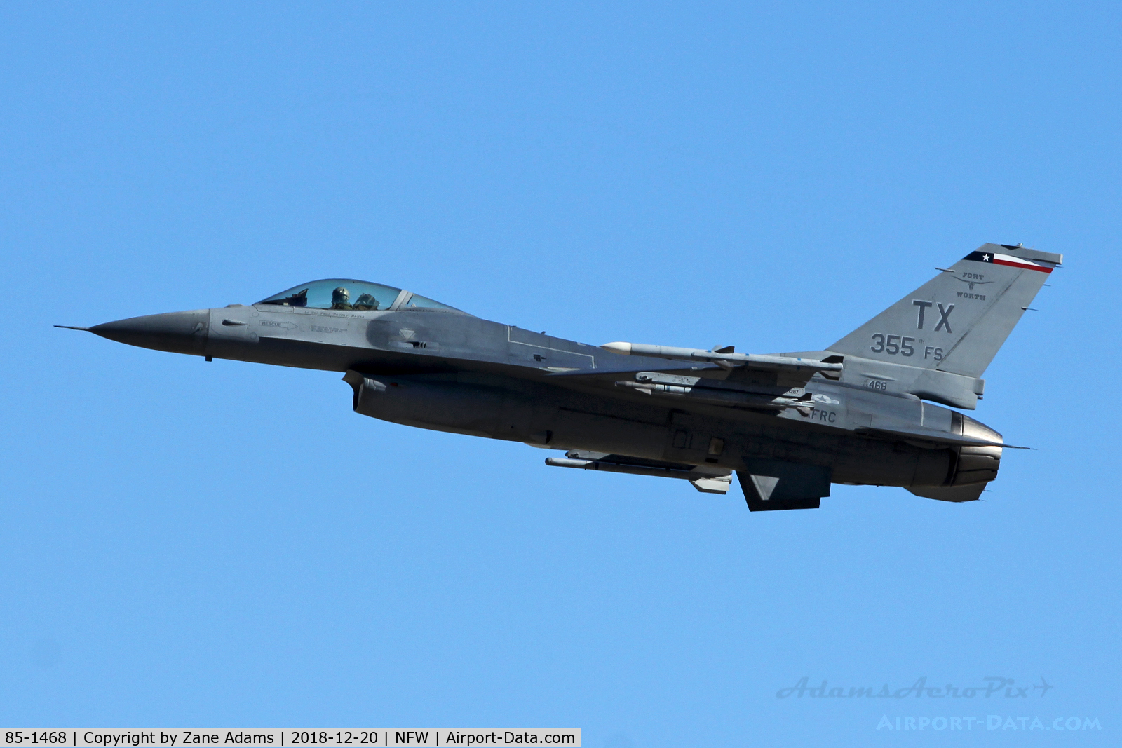 85-1468, 1986 General Dynamics F-16C Fighting Falcon C/N 5C-248, Departing NASJRB Fort Worth