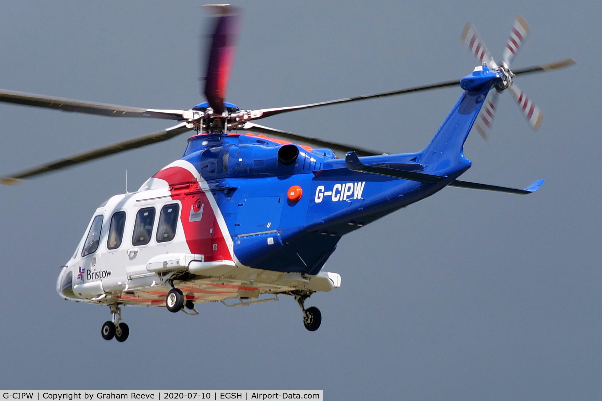 G-CIPW, 2013 AgustaWestland AW-139 C/N 41344, Landing at Norwich.