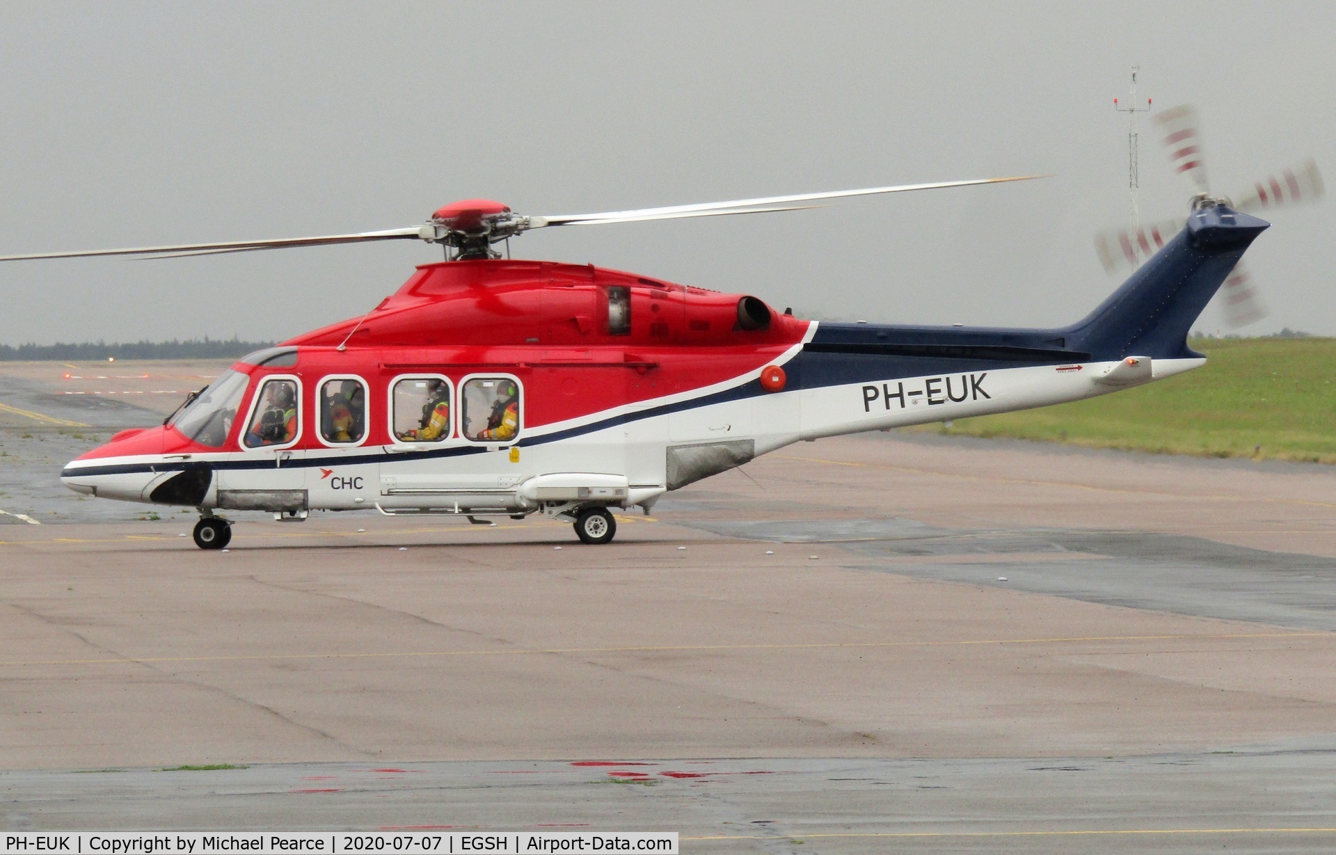 PH-EUK, 2013 AgustaWestland AW-139 C/N 31474, Arriving from a North Sea gas platform.