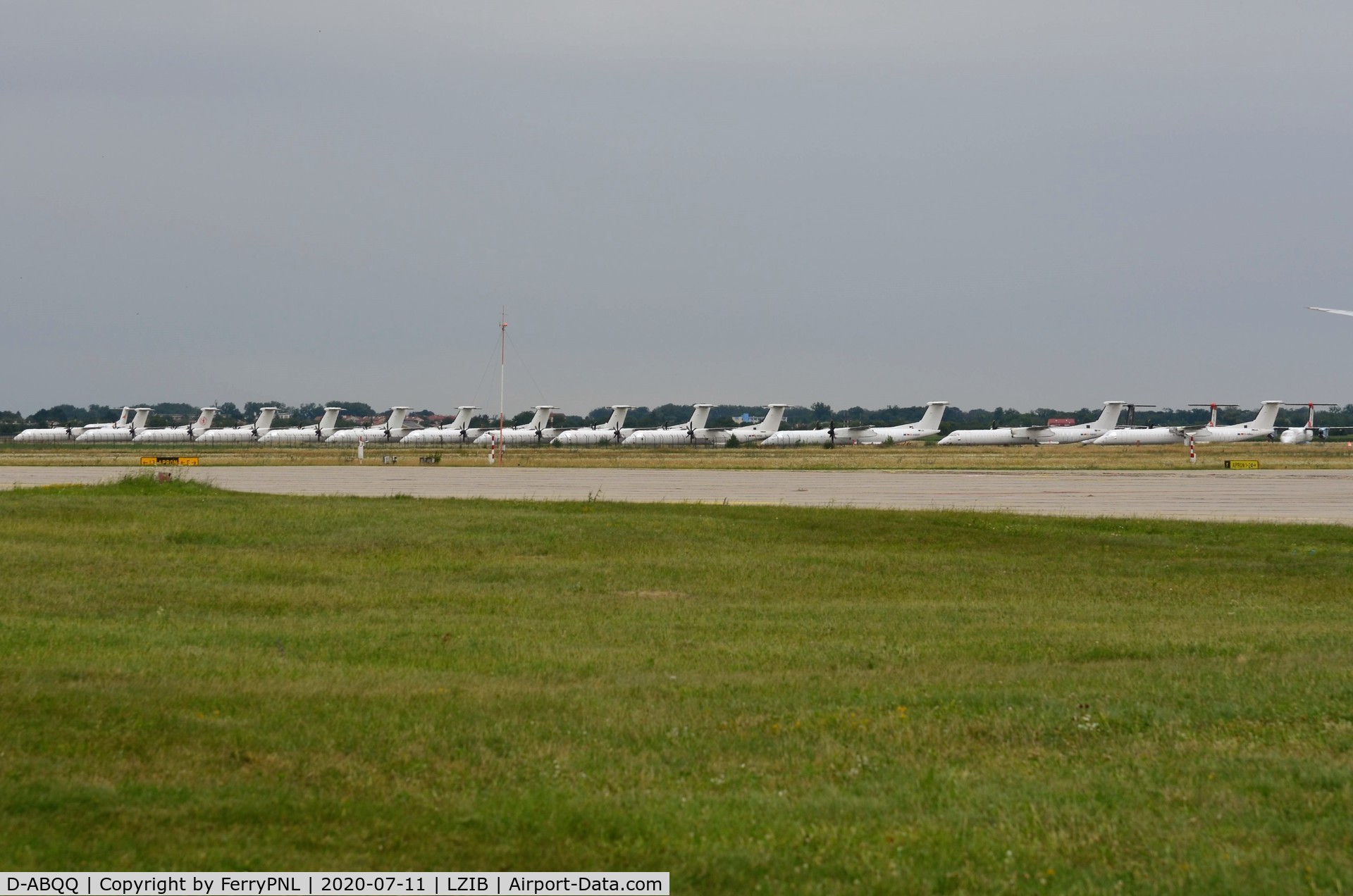 D-ABQQ, 2008 De Havilland Canada DHC-8-402Q Dash 8 Dash 8 C/N 4198, LGW fleet stored at Bratislava