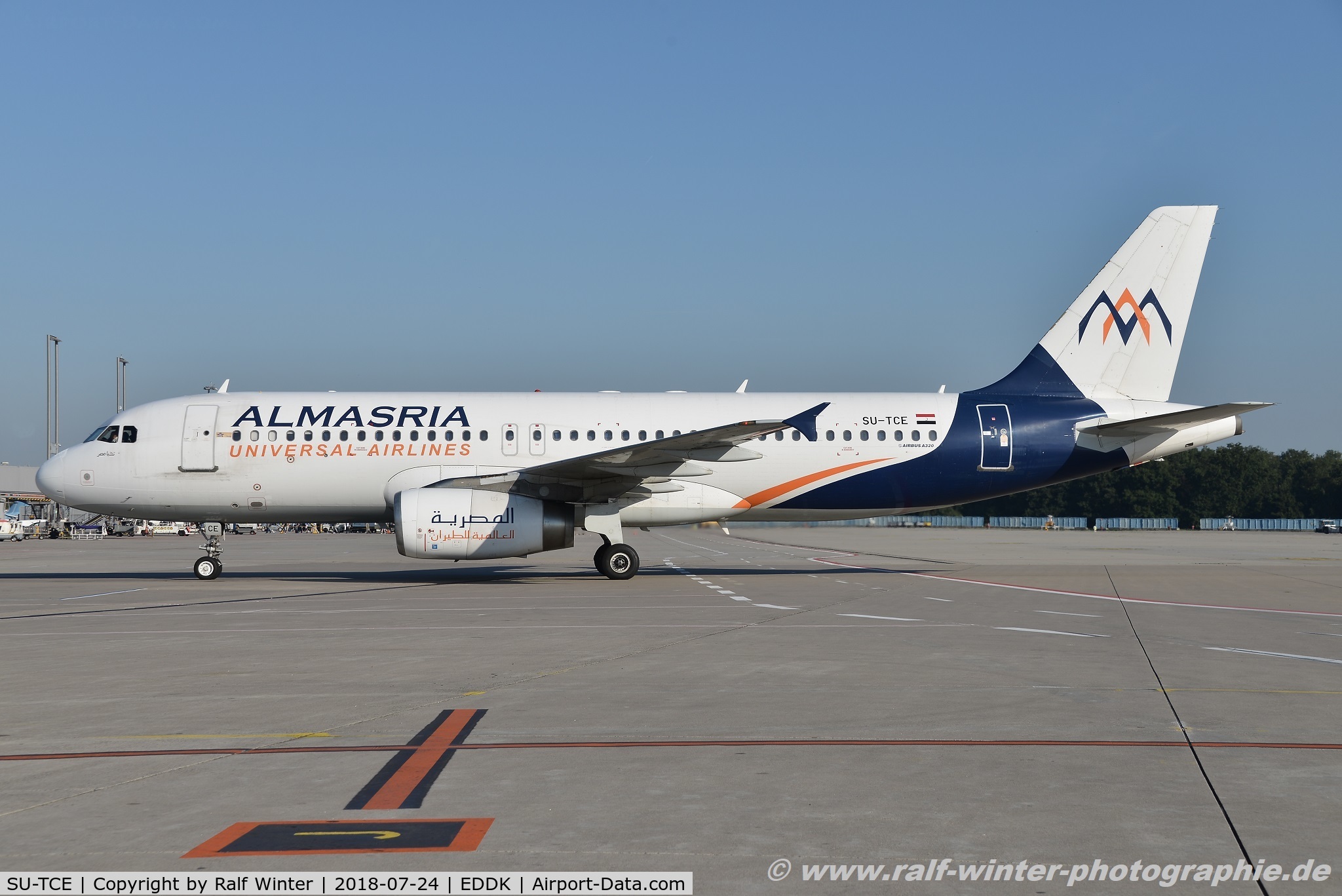 SU-TCE, 1999 Airbus A320-232 C/N 0977, Airbus A320-232 - UJ LMU AlMasria Universal Airlines - 977 - SU-TCE - 24.07.2018 - CGN