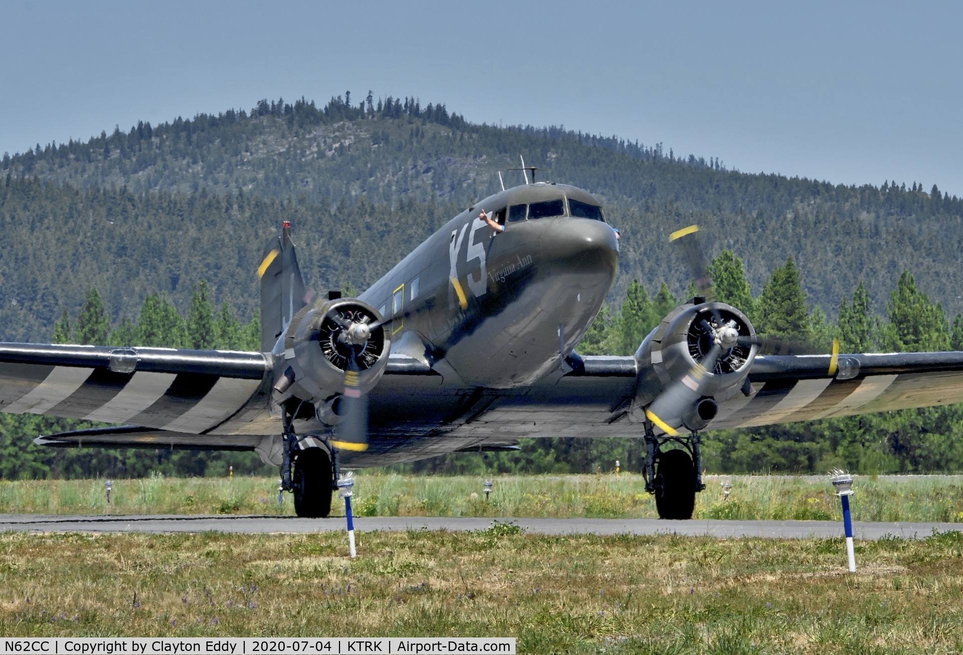 N62CC, 1943 Douglas DC-3C (C-47A-DL) C/N 13798, Part of the D-day Truckee Tahoe flyover July 4th 2020.