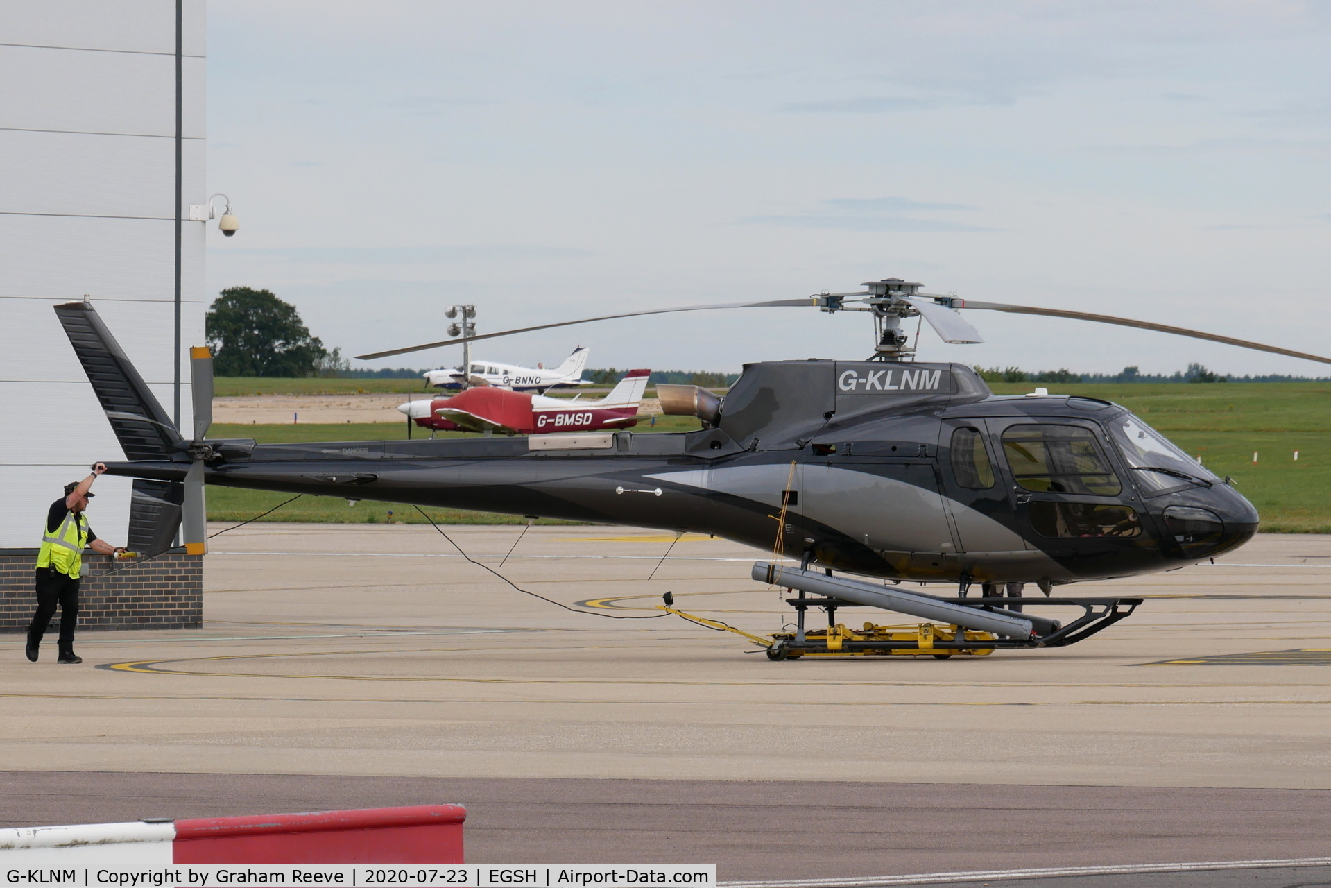 G-KLNM, 2014 Eurocopter AS-350B-3 Ecureuil Ecureuil C/N 7827, On the ground at Norwich.