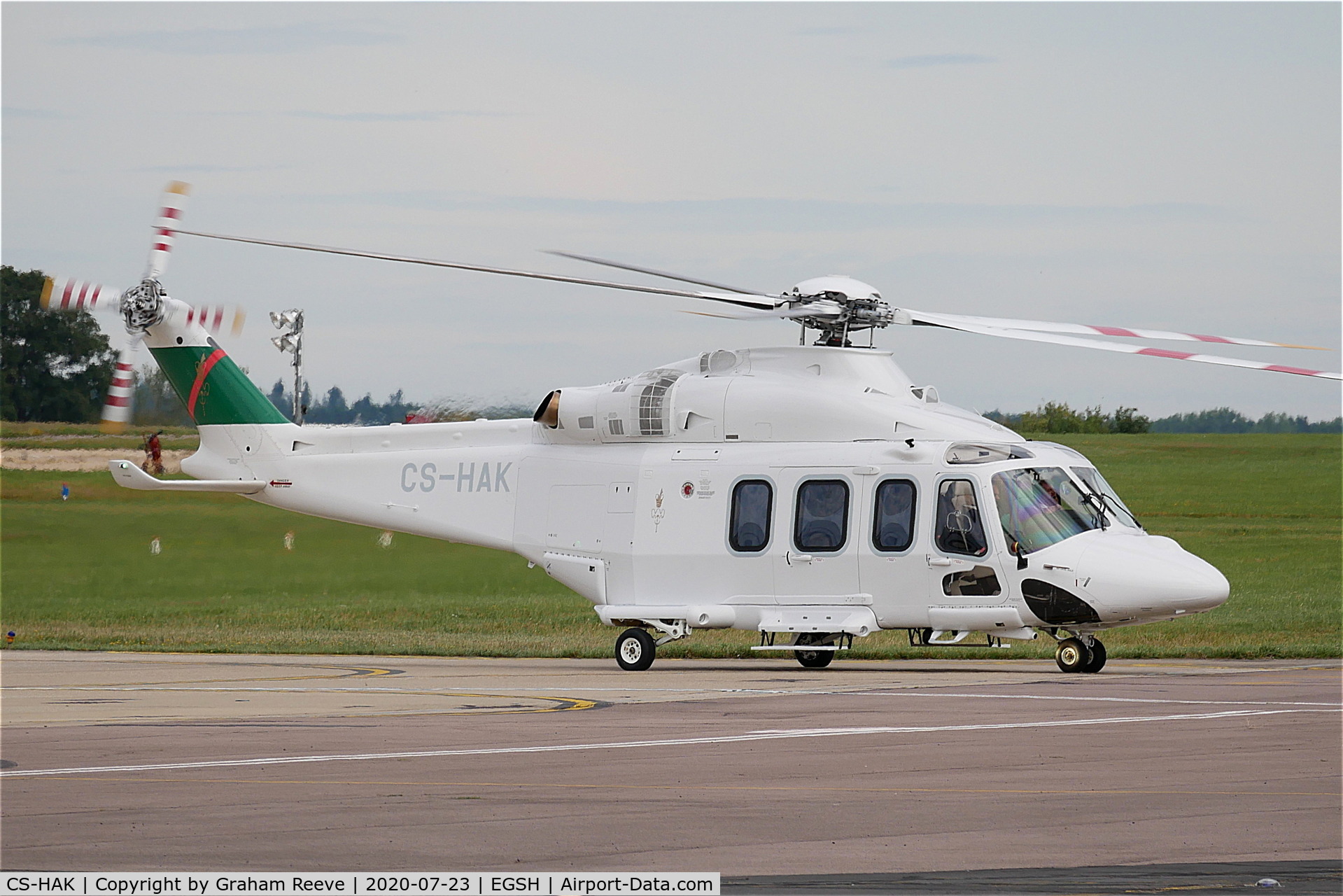 CS-HAK, 2019 AgustaWestland AW-139 C/N 31852, Departing from Norwich.