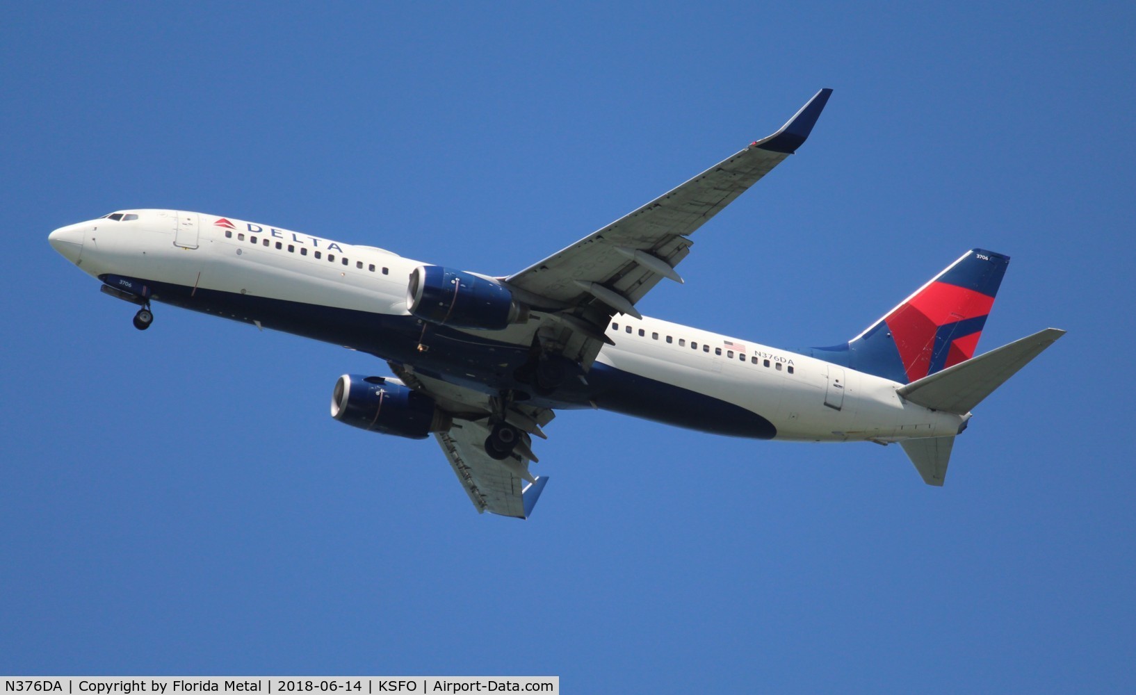 N376DA, 1999 Boeing 737-832 C/N 29624, SFO 2018