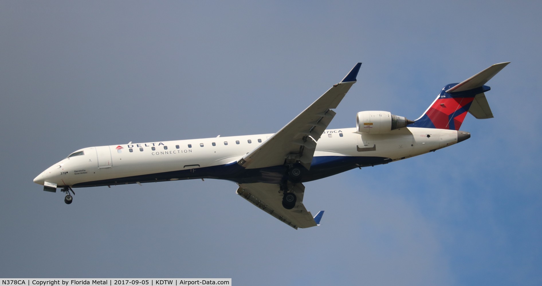 N378CA, 2003 Bombardier CRJ-701 (CL-600-2C10) Regional Jet C/N 10097, DTW 2017